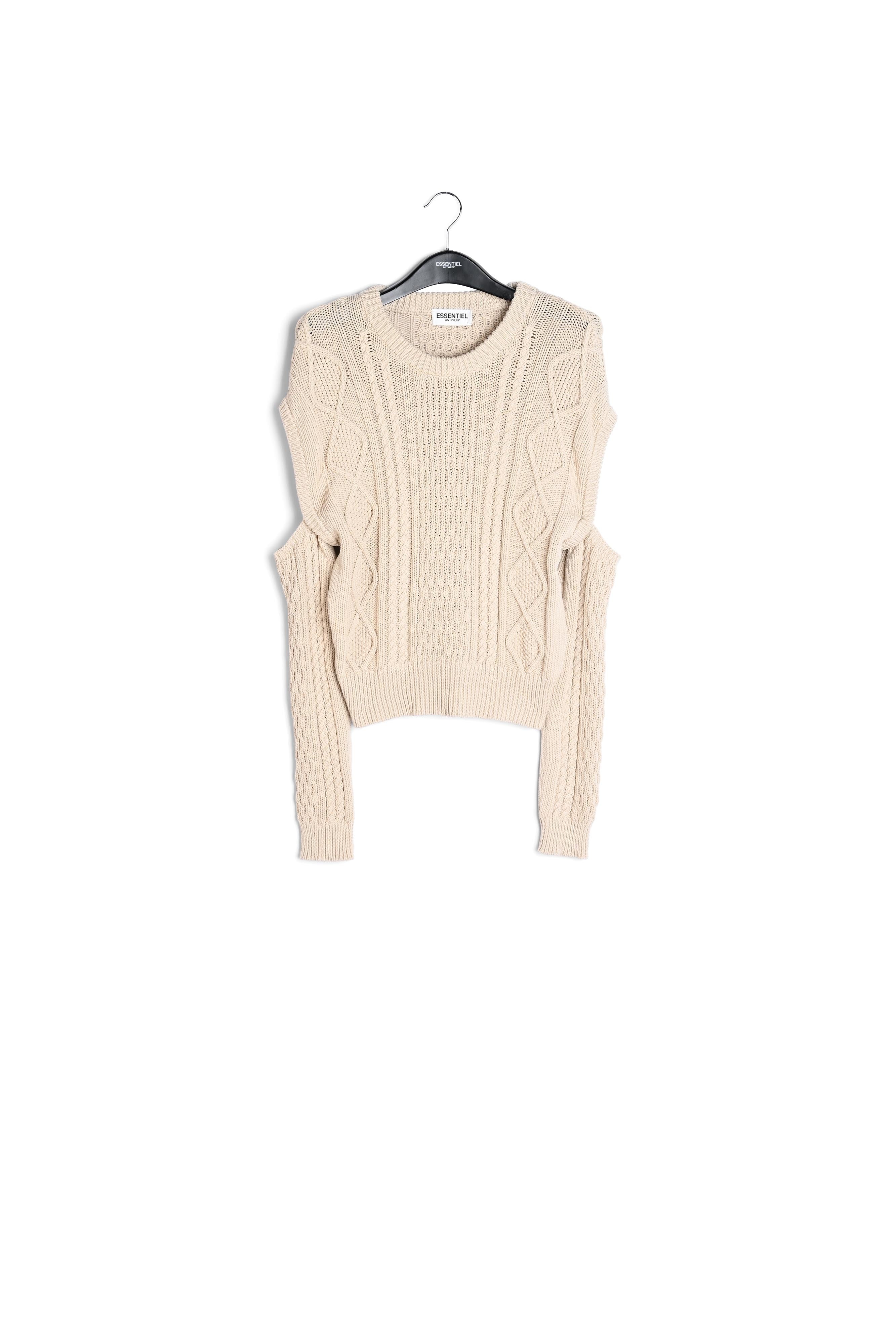 Pull écru en tricot torsadé avec manches détachables RE—SSENTIEL | Essentiel second hand