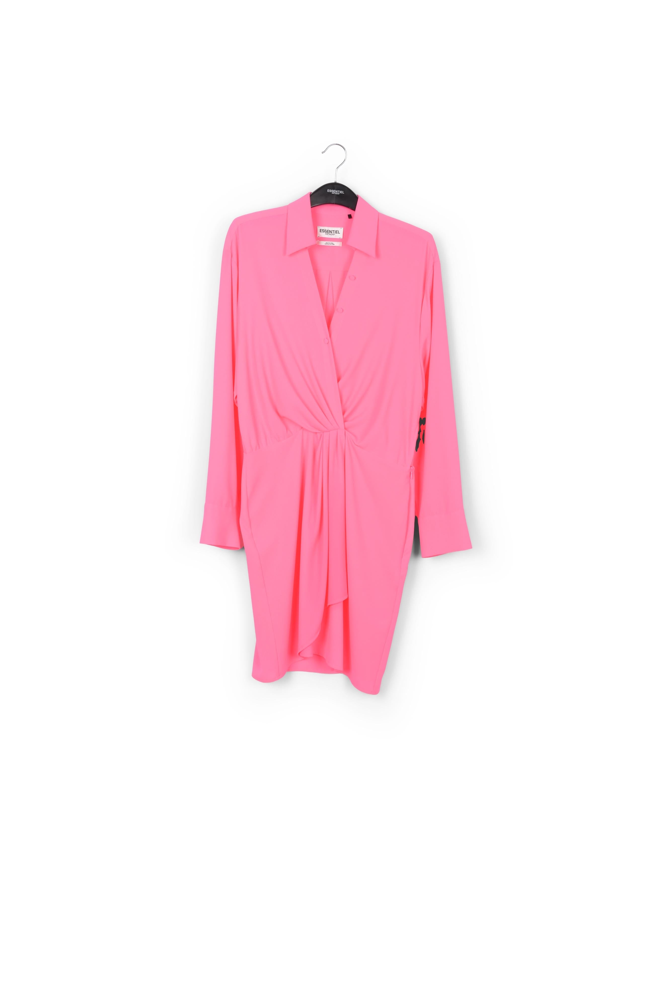 Neon pink mini wrap dress RE—SSENTIEL | Essentiel second hand