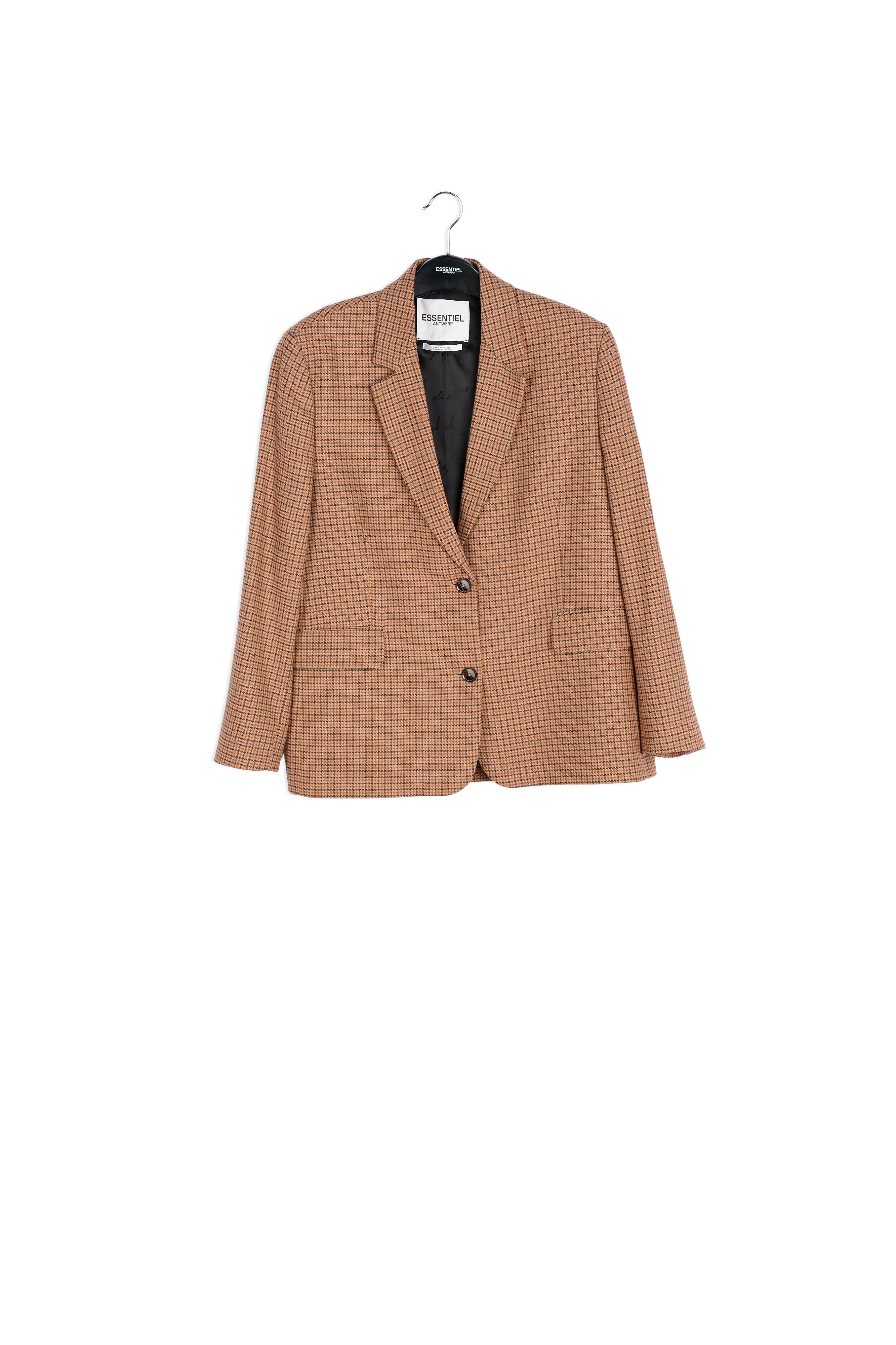 Brown check oversized-fit blazer RE—SSENTIEL | Essentiel second hand