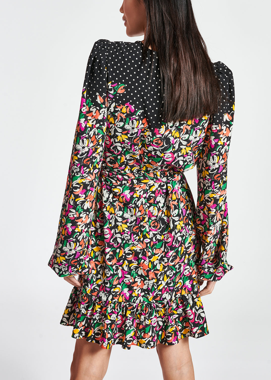 Colorful floral and polka-dot mixed-print dress RE—SSENTIEL | Essentiel second hand