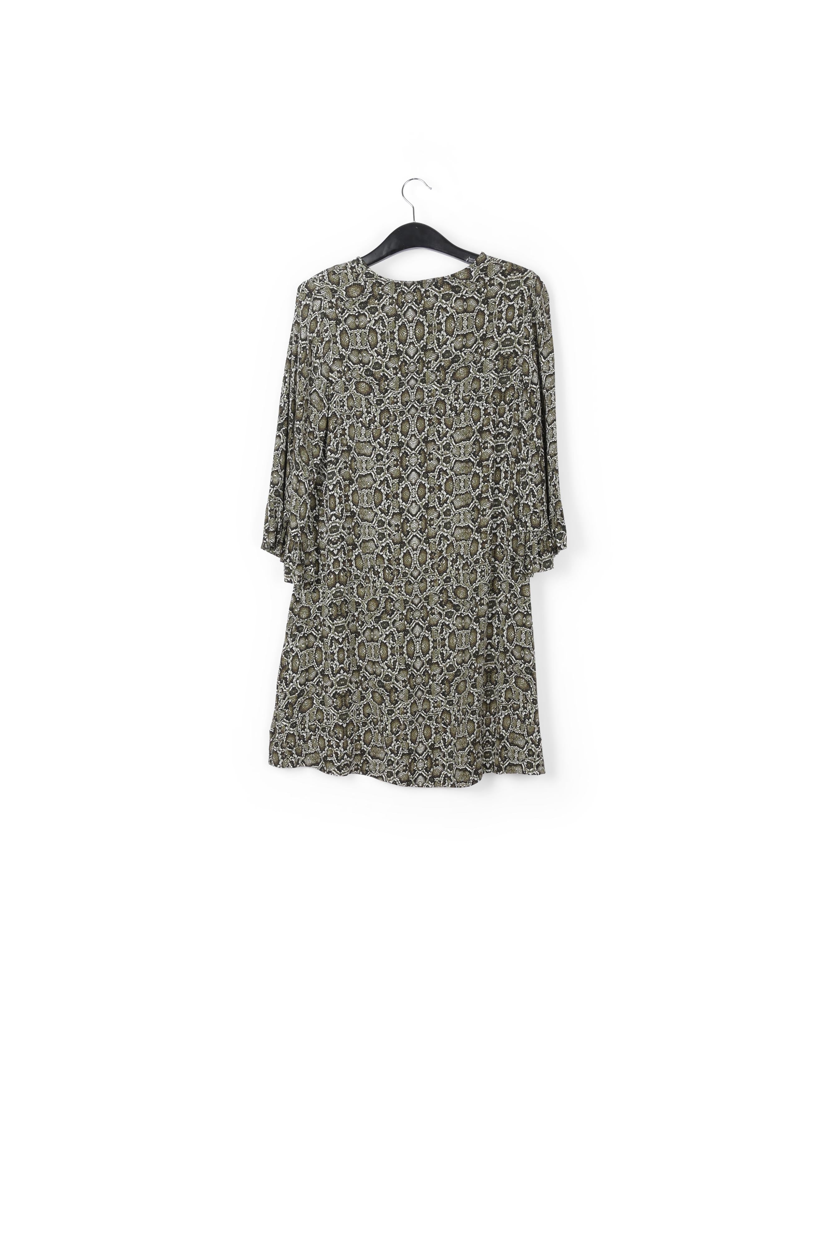 Mini robe vert kaki à imprimé serpent RE—SSENTIEL | Essentiel second hand