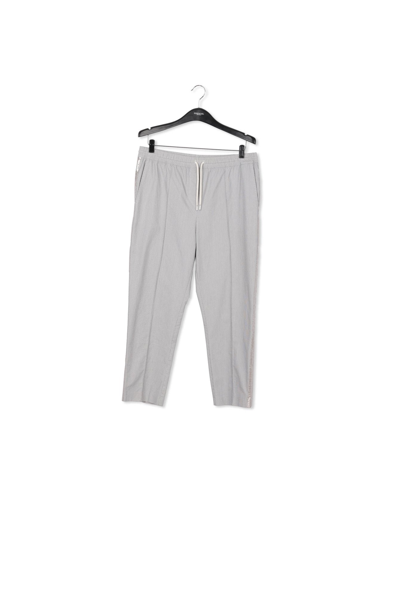 Grey and off-white checked cotton-blend pants RE—SSENTIEL | Essentiel second hand