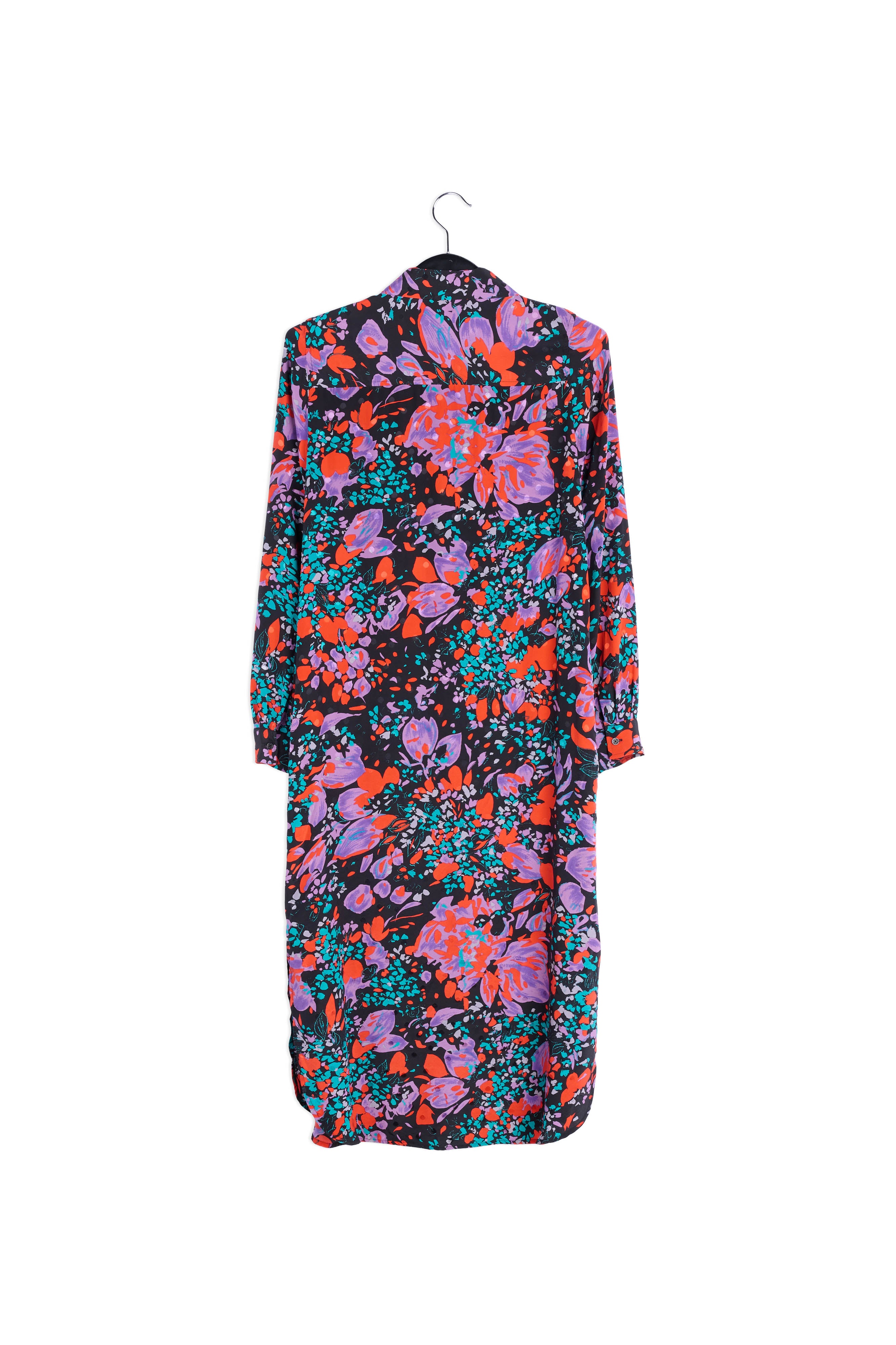 Zwarte zijden jacquard hemdjurk RE—SSENTIEL | Essentiel second hand