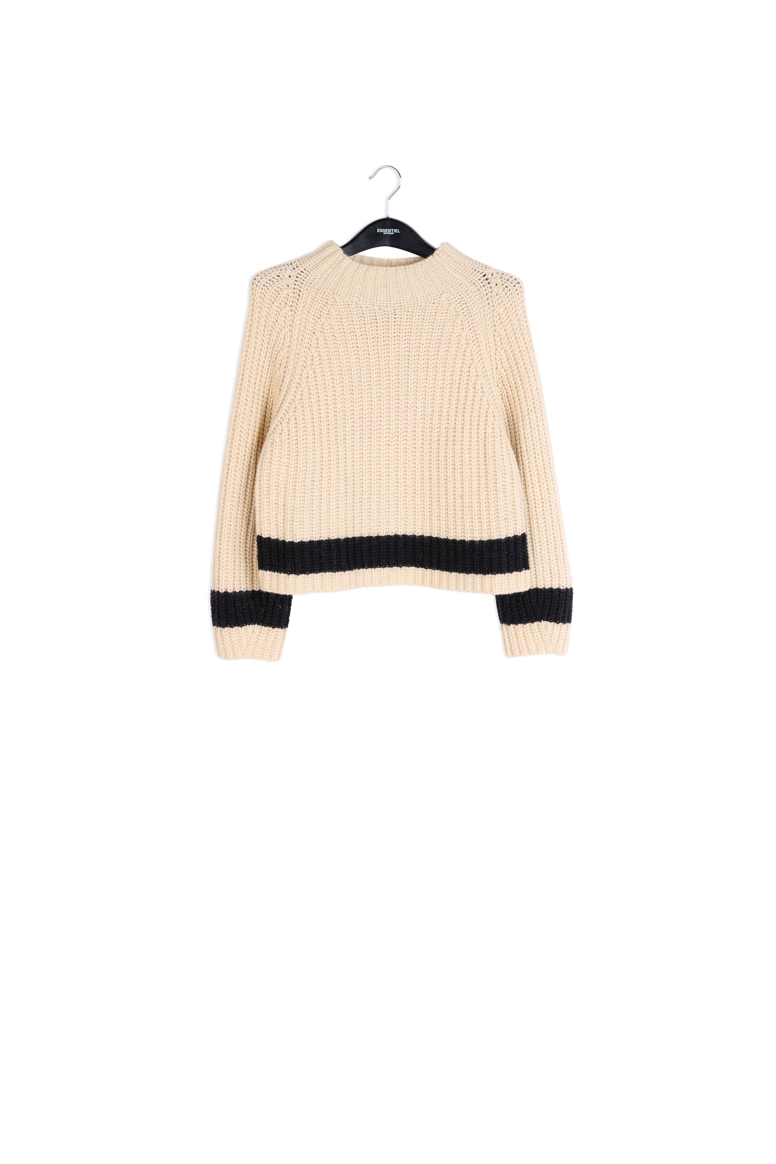 Off-white ribbed wool-blend sweater RE—SSENTIEL | Essentiel second hand