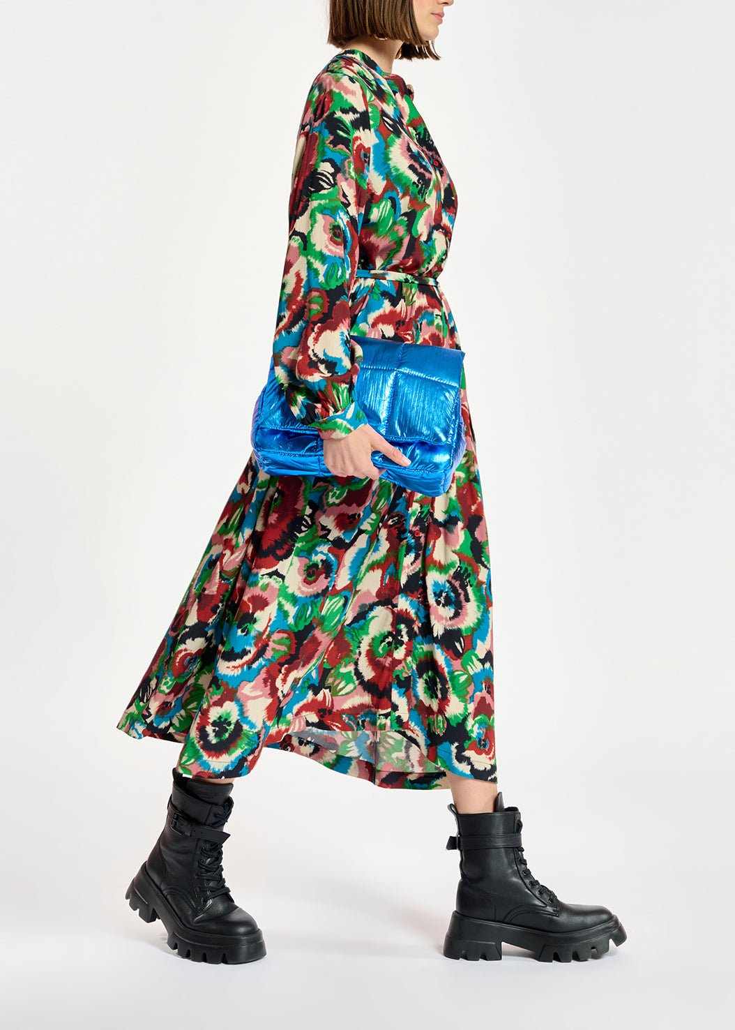 Multicolor floral-print shirt dress RE—SSENTIEL | Essentiel second hand