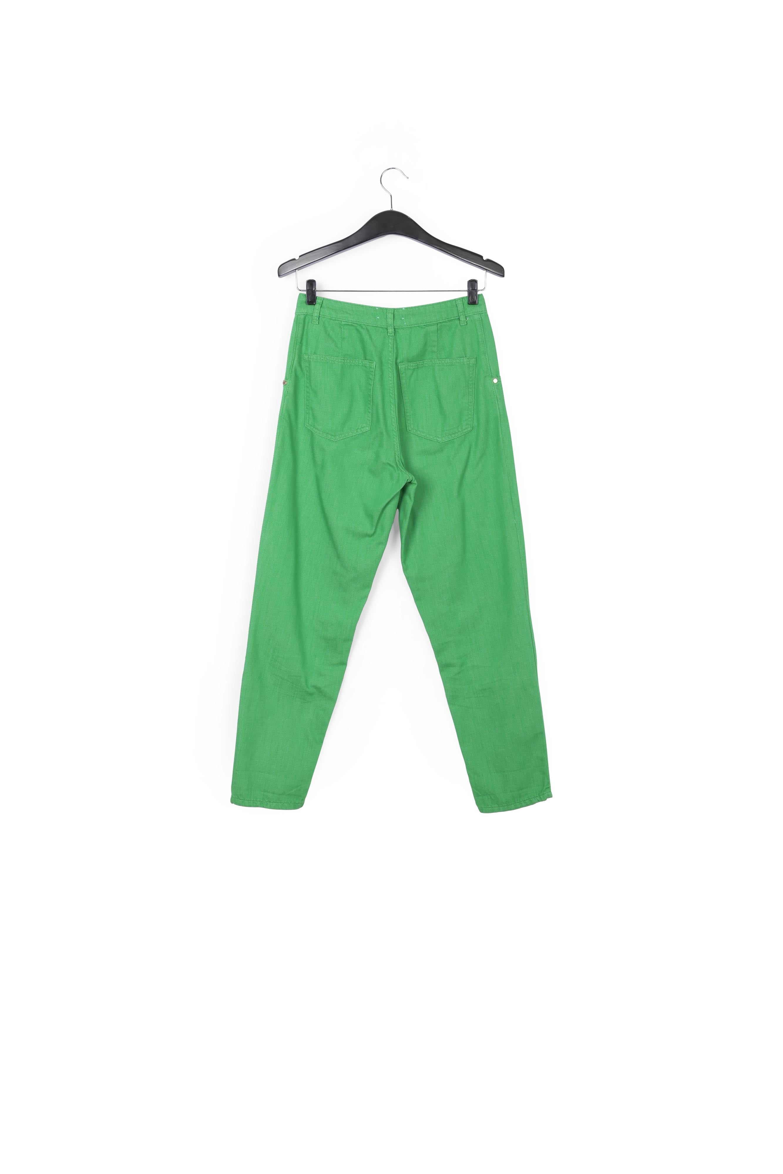Groene jeansbroek met wijde snit RE—SSENTIEL | Essentiel second hand