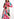 Light pink, pink and blue maxi-dress with graphic print Faume - seconde main