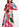 Light pink, pink and blue maxi-dress with graphic print Faume - seconde main