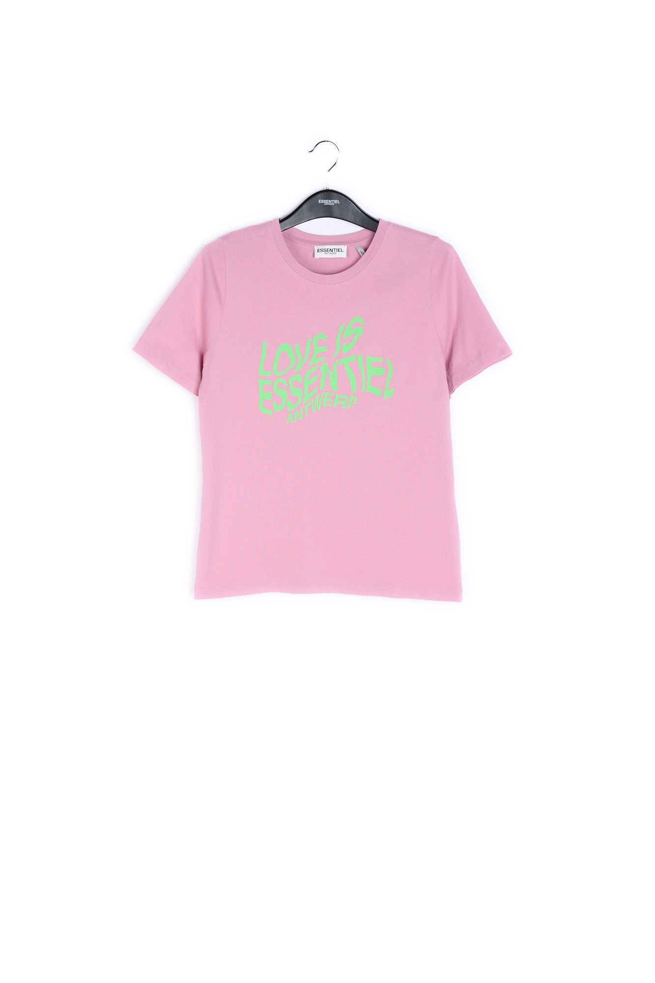 Dusty pink blurred slogan cotton-jersey t-shirt RE—SSENTIEL | Essentiel second hand