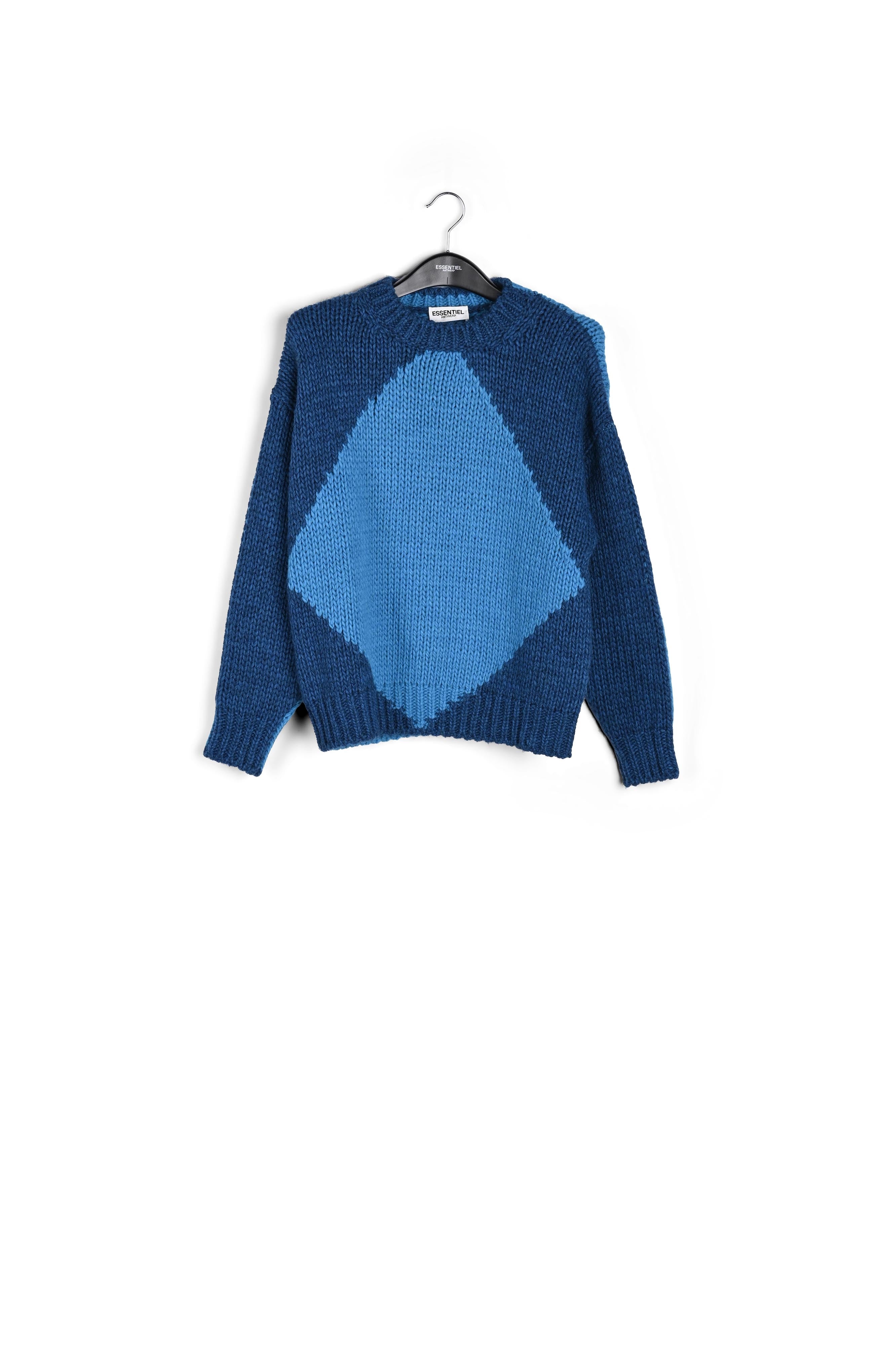 Blue and dark blue chunky knit sweater RE—SSENTIEL | Essentiel second hand