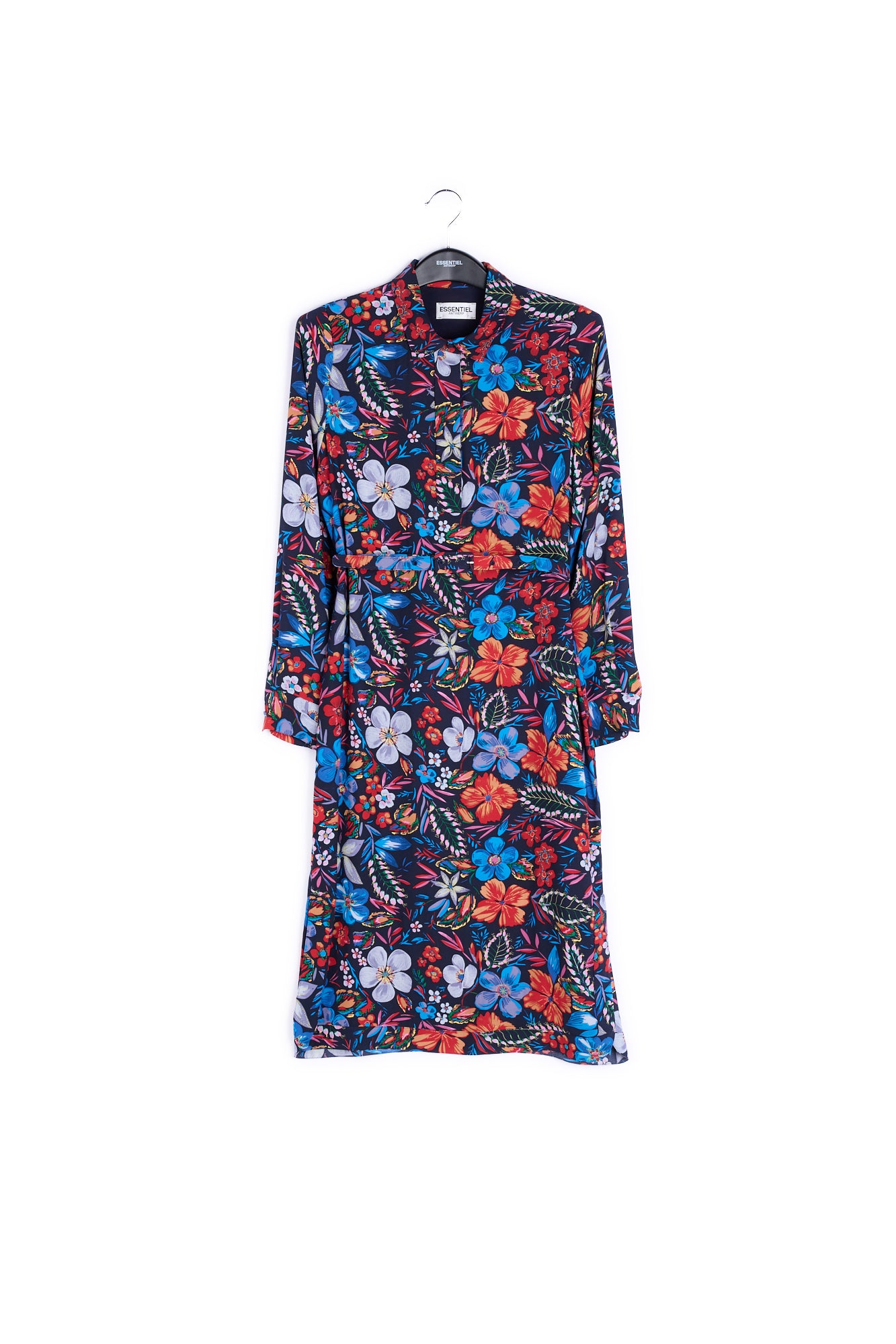 Dark blue floral shirt dress RE—SSENTIEL | Essentiel second hand