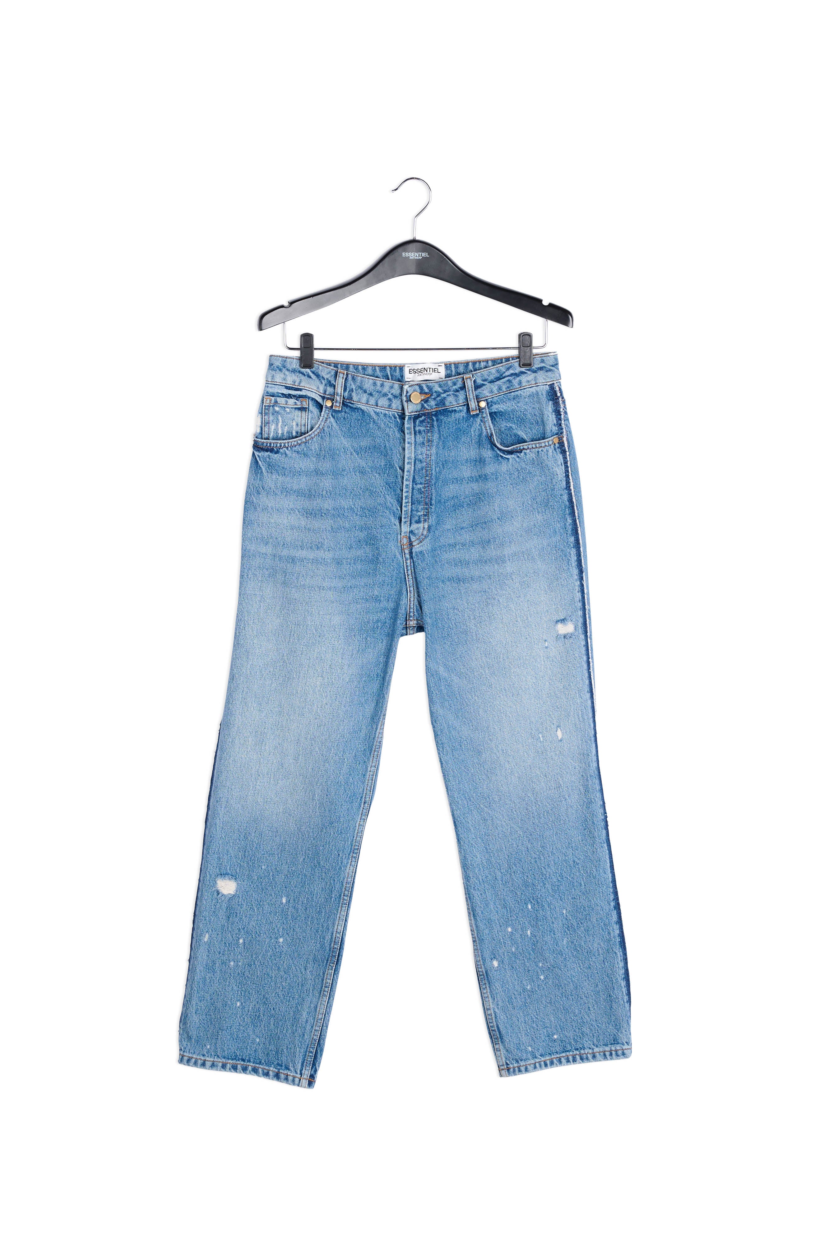 Dark blue distressed high-rise jeans RE—SSENTIEL | Essentiel second hand