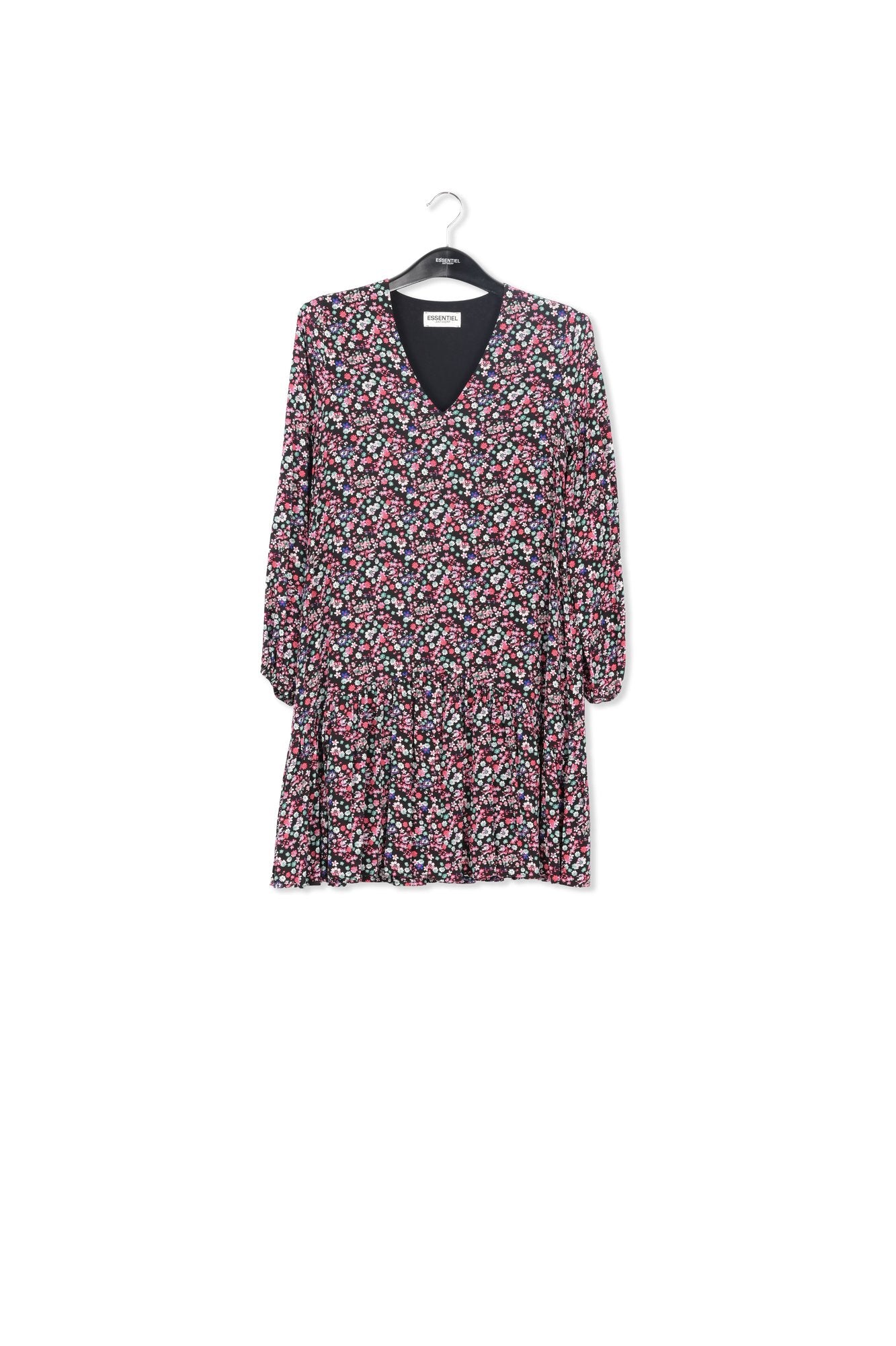 Mini robe noire à imprimé floral RE—SSENTIEL | Essentiel second hand