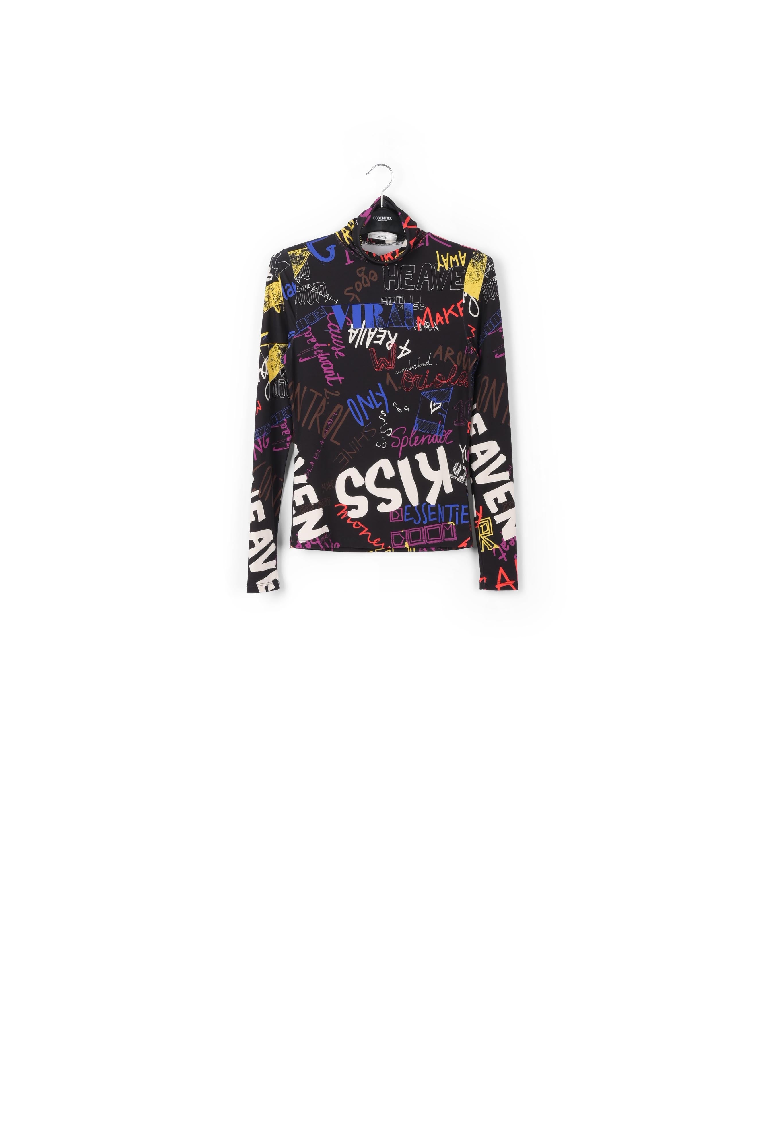 Text print turtleneck top RE—SSENTIEL | Essentiel second hand