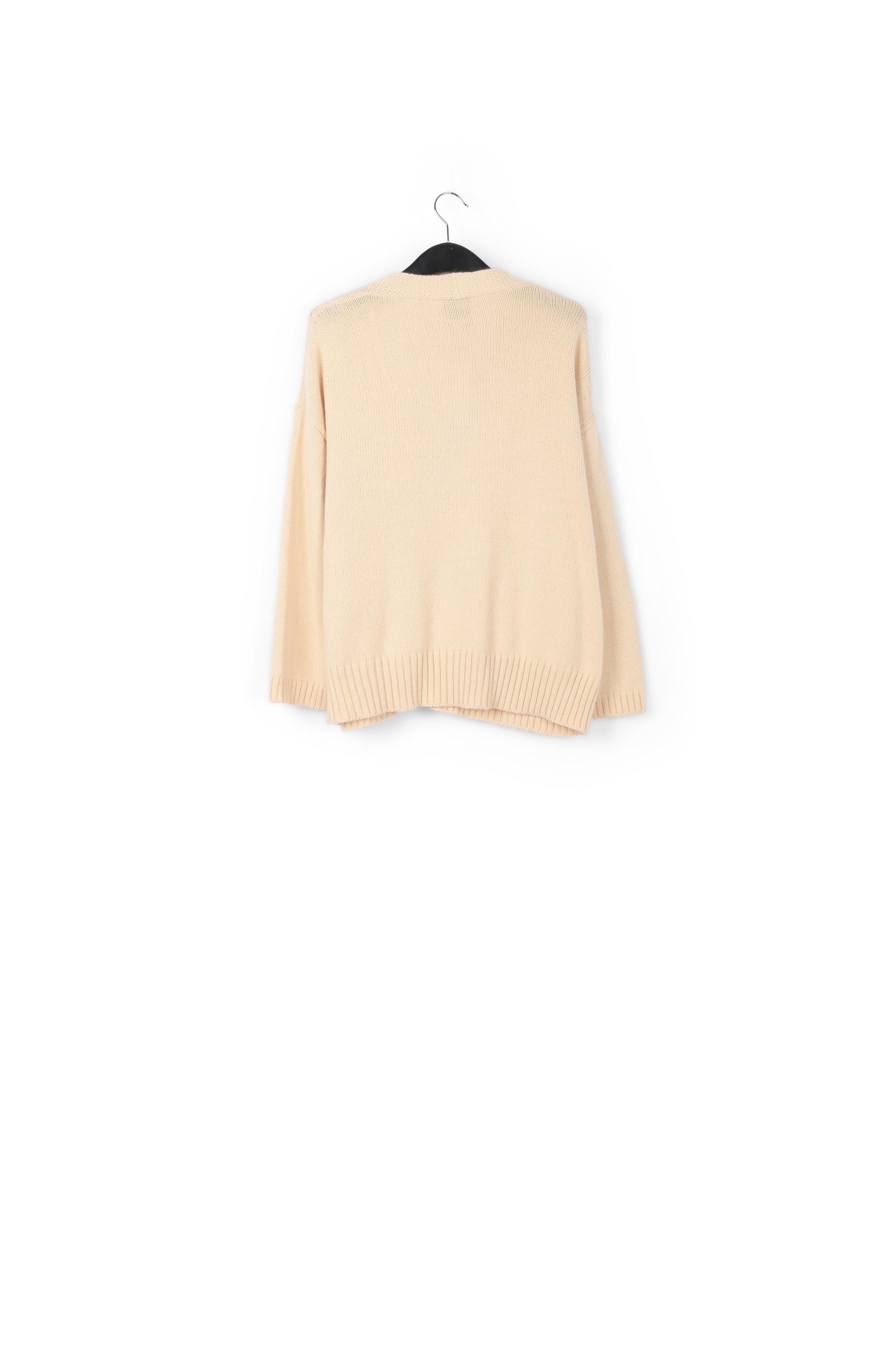 Cardigan oversize blanc cassé avec boutons à strass RE—SSENTIEL | Essentiel second hand