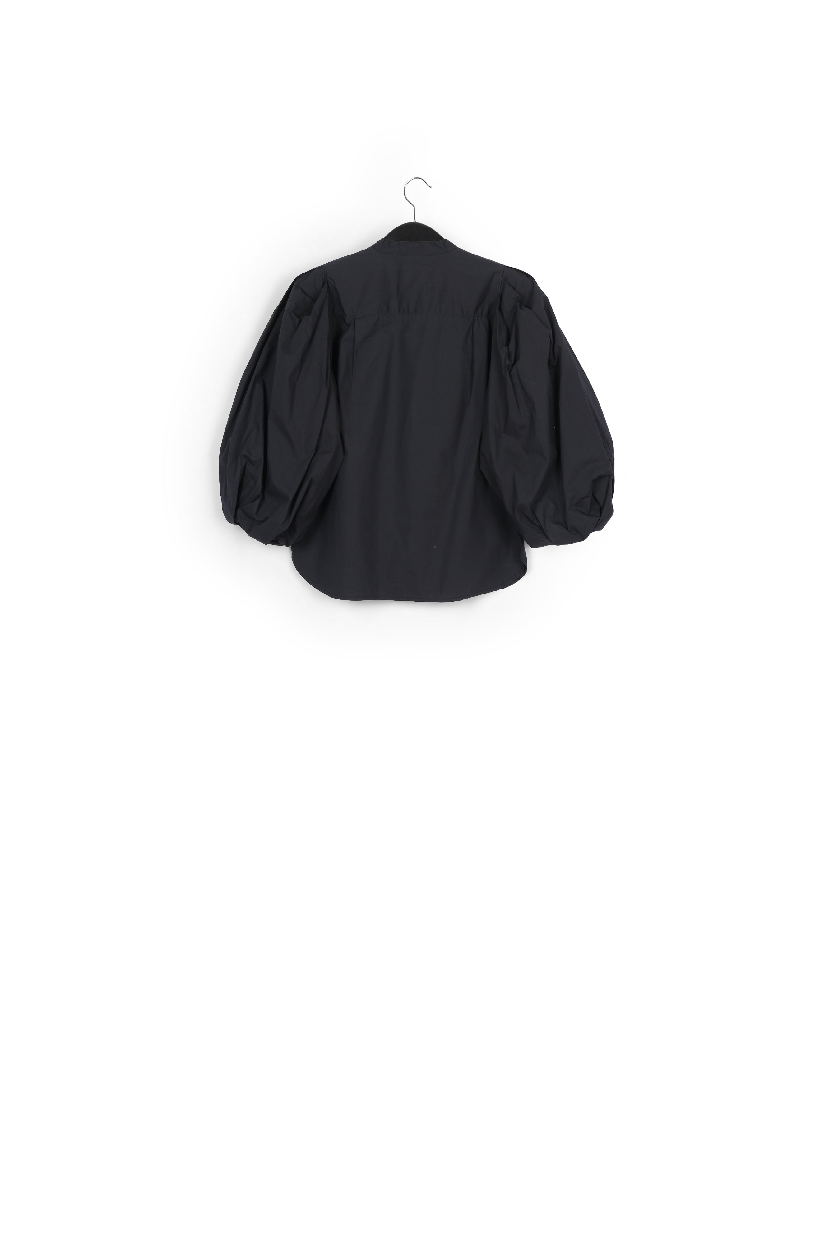 Black cotton bead-embellished shirt RE—SSENTIEL | Essentiel second hand