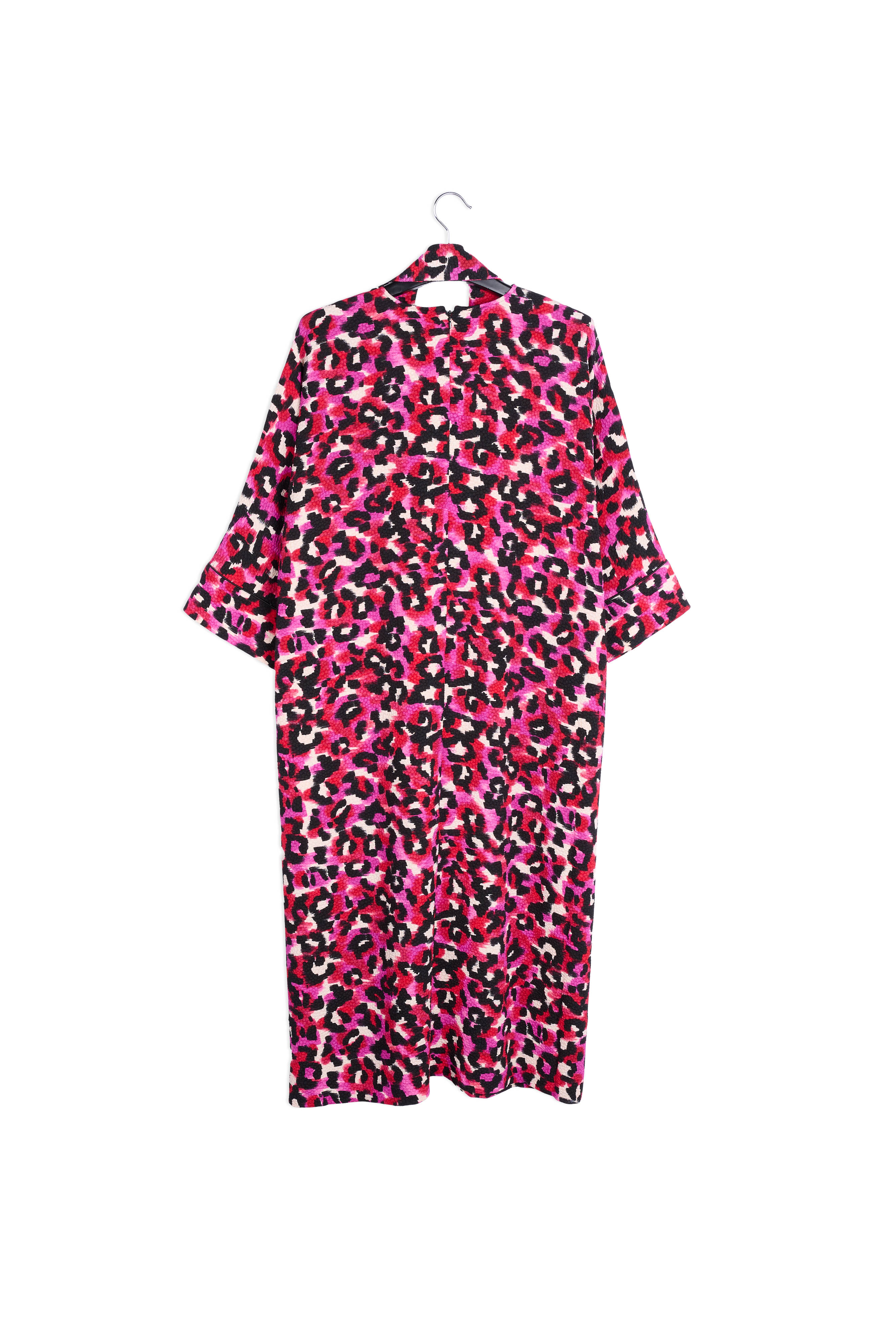 Pink and red leopard print midi dress RE—SSENTIEL | Essentiel second hand