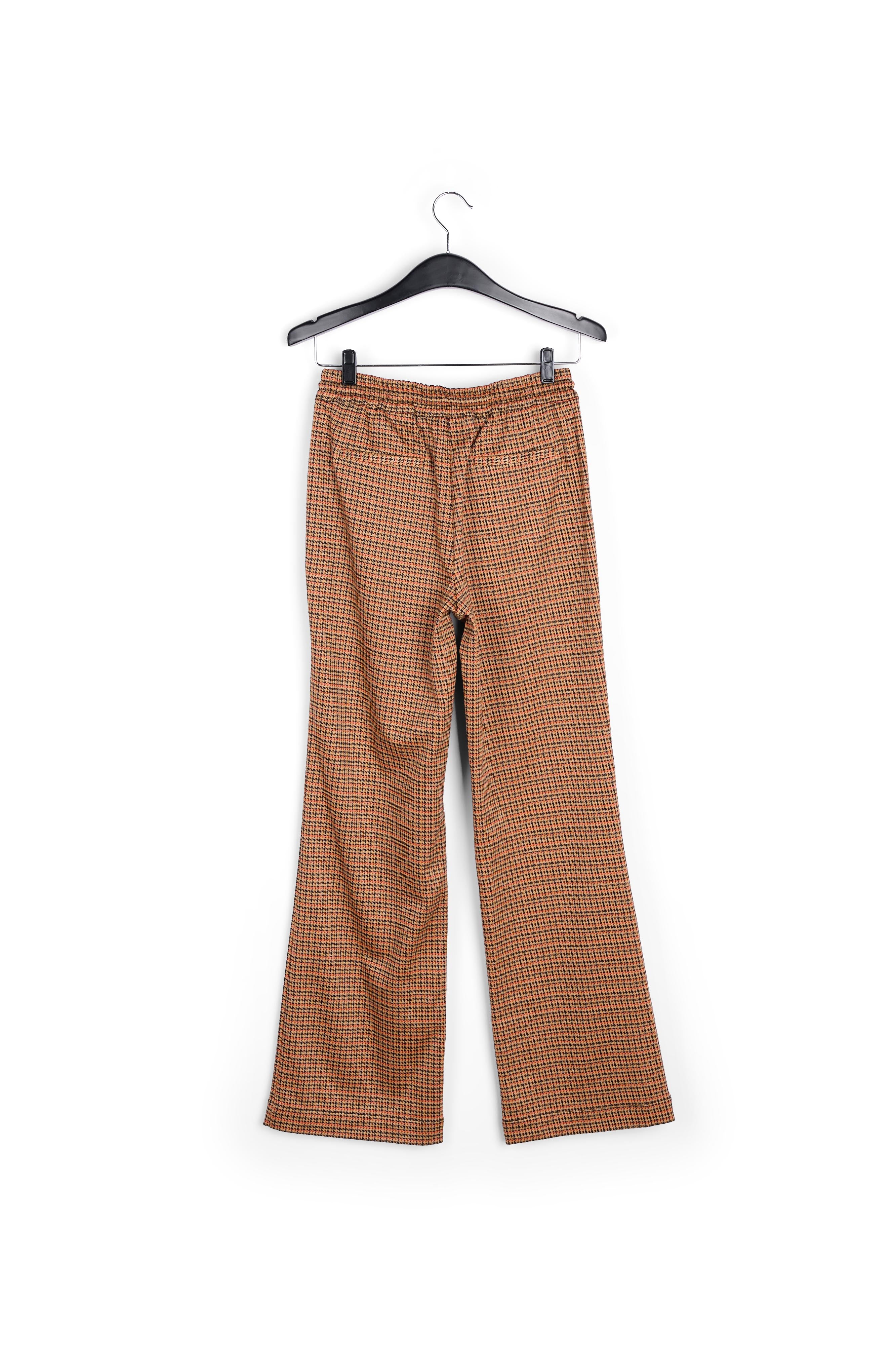 Off-white and orange houndstooth motif pants RE—SSENTIEL | Essentiel second hand