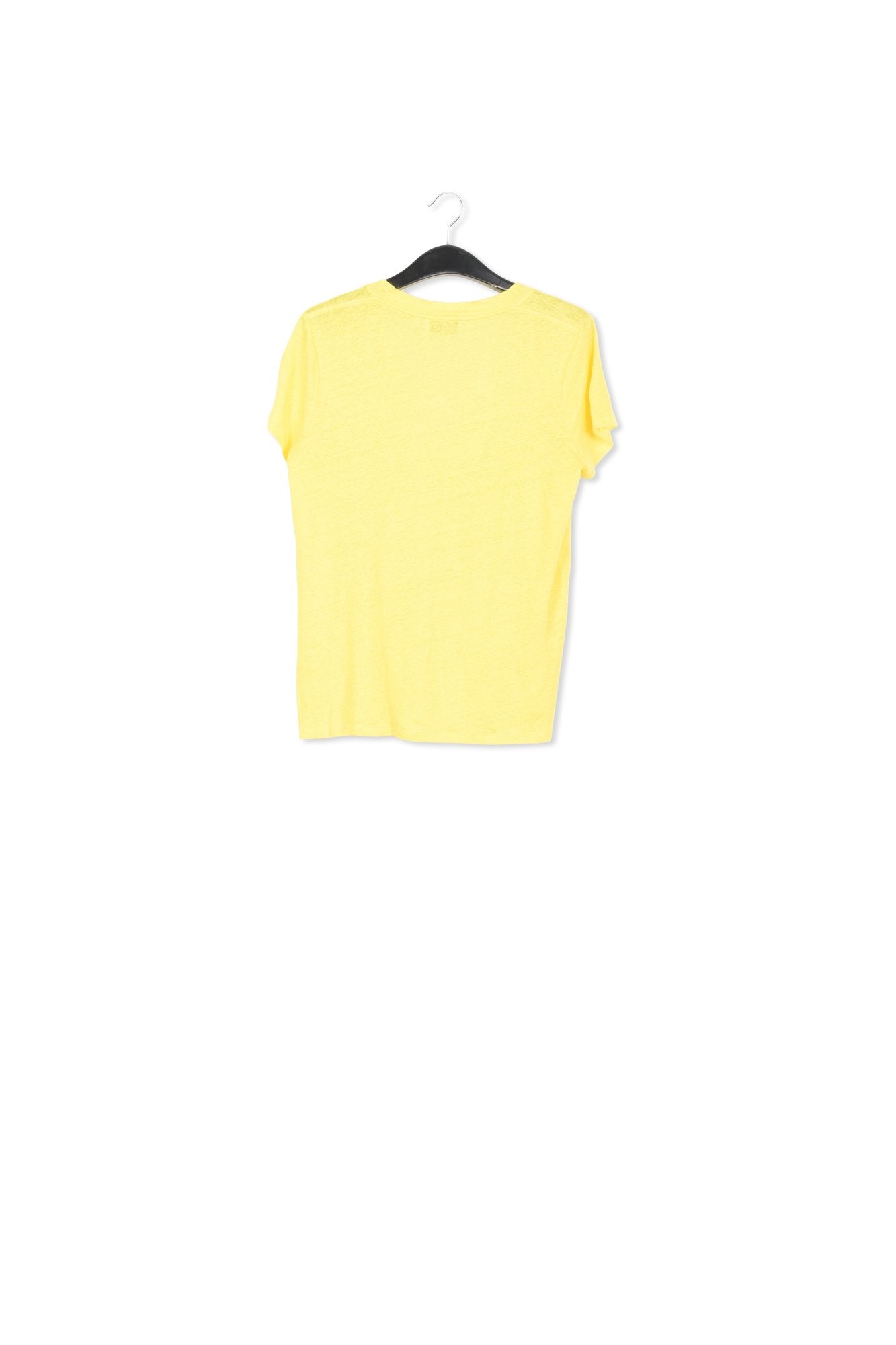 Yellow linen v-neck t-shirt RE—SSENTIEL | Essentiel second hand