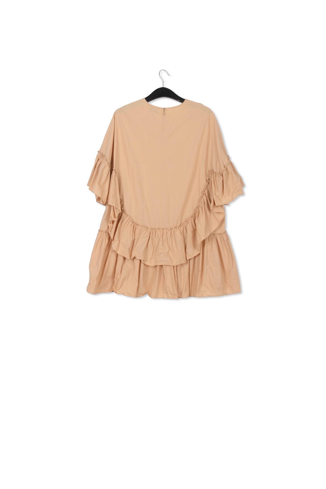 Beige ruffled cotton dress RE—SSENTIEL | Essentiel second hand