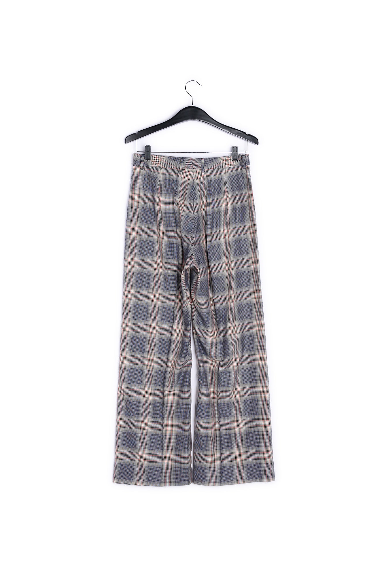 Pantalon tartan gris aux jambes larges RE—SSENTIEL | Essentiel second hand