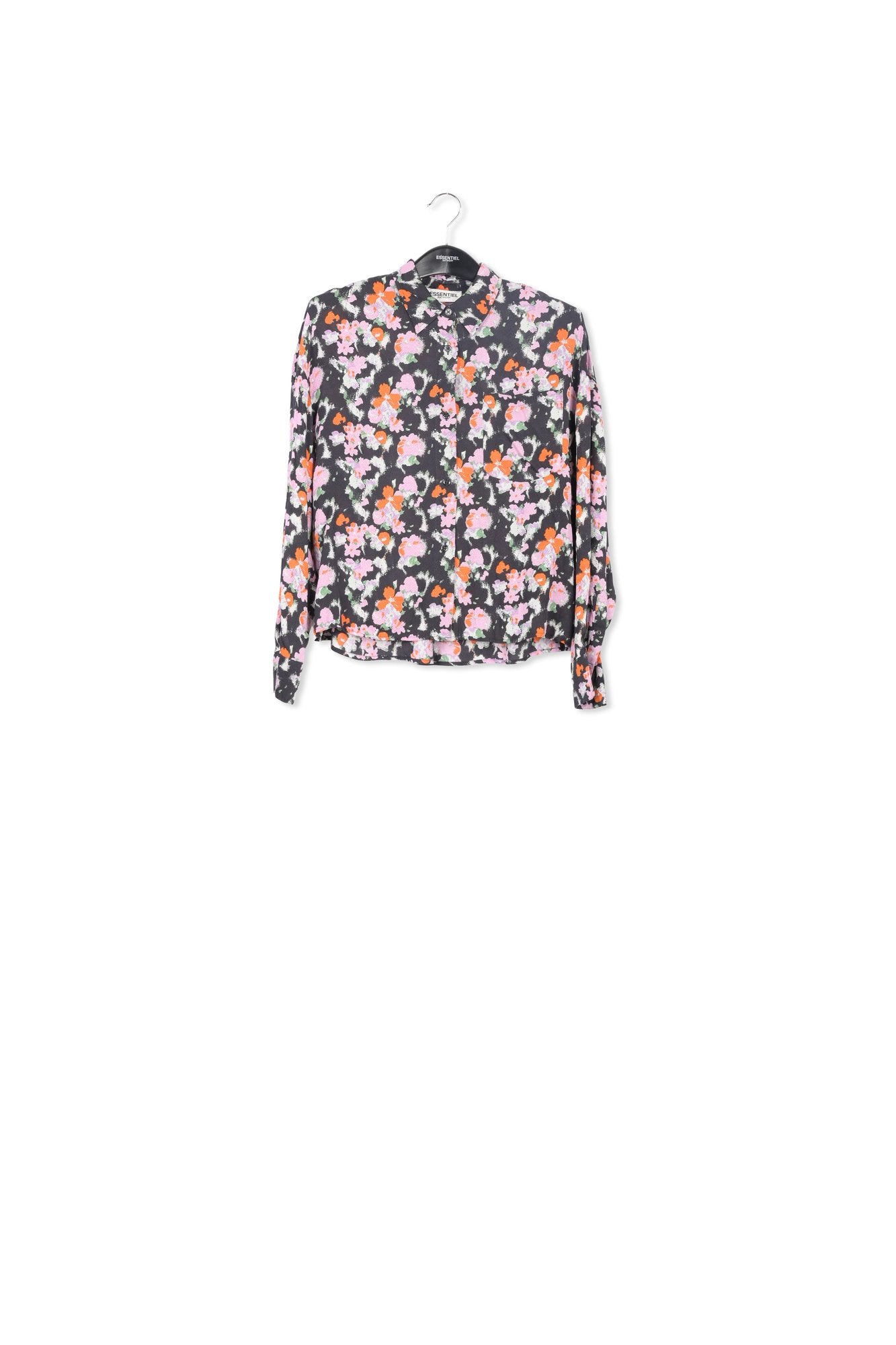 Chemise bleu foncé à  fleurs RE—SSENTIEL | Essentiel second hand