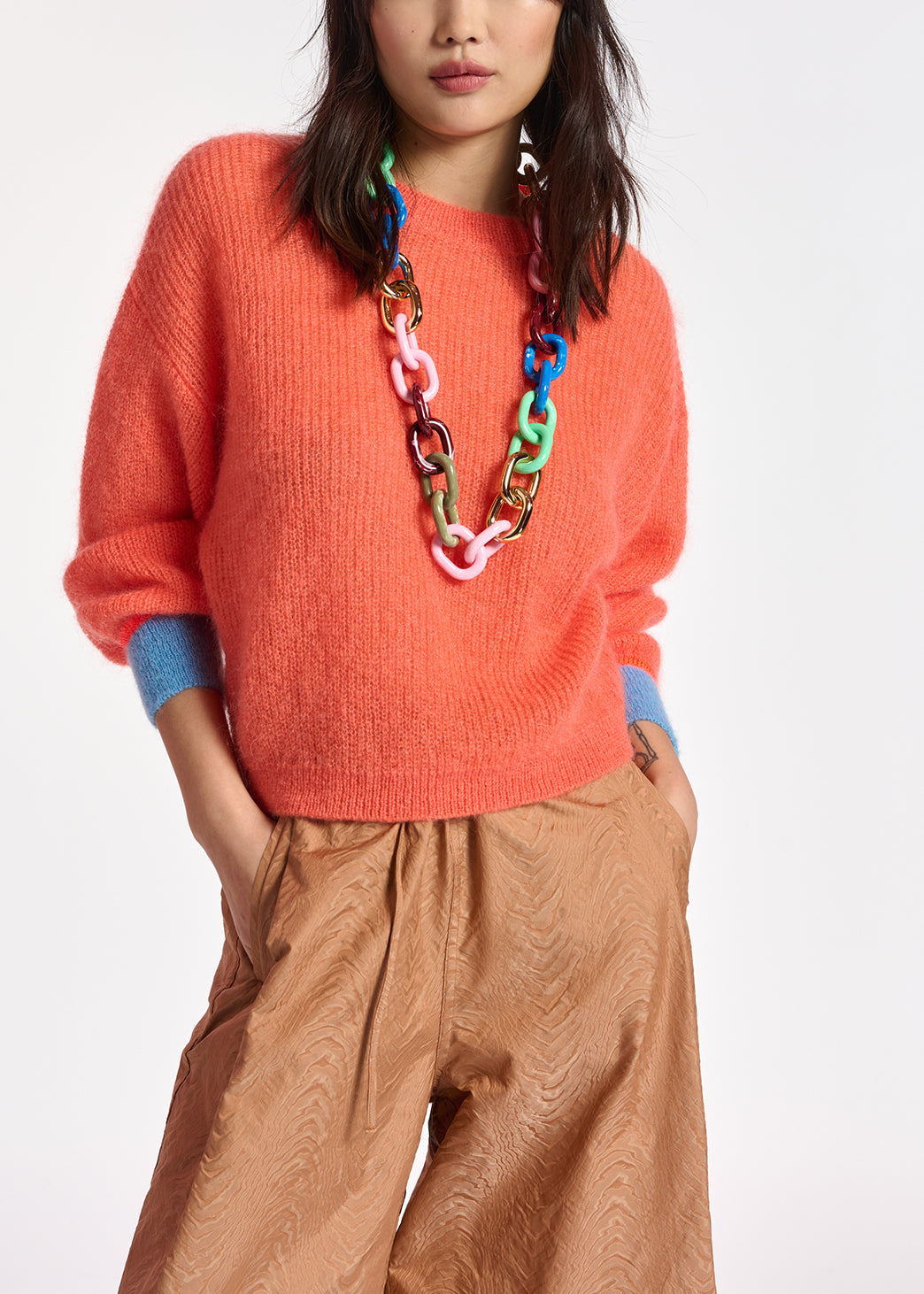 Orange mohair-blend knit RE—SSENTIEL | Essentiel second hand