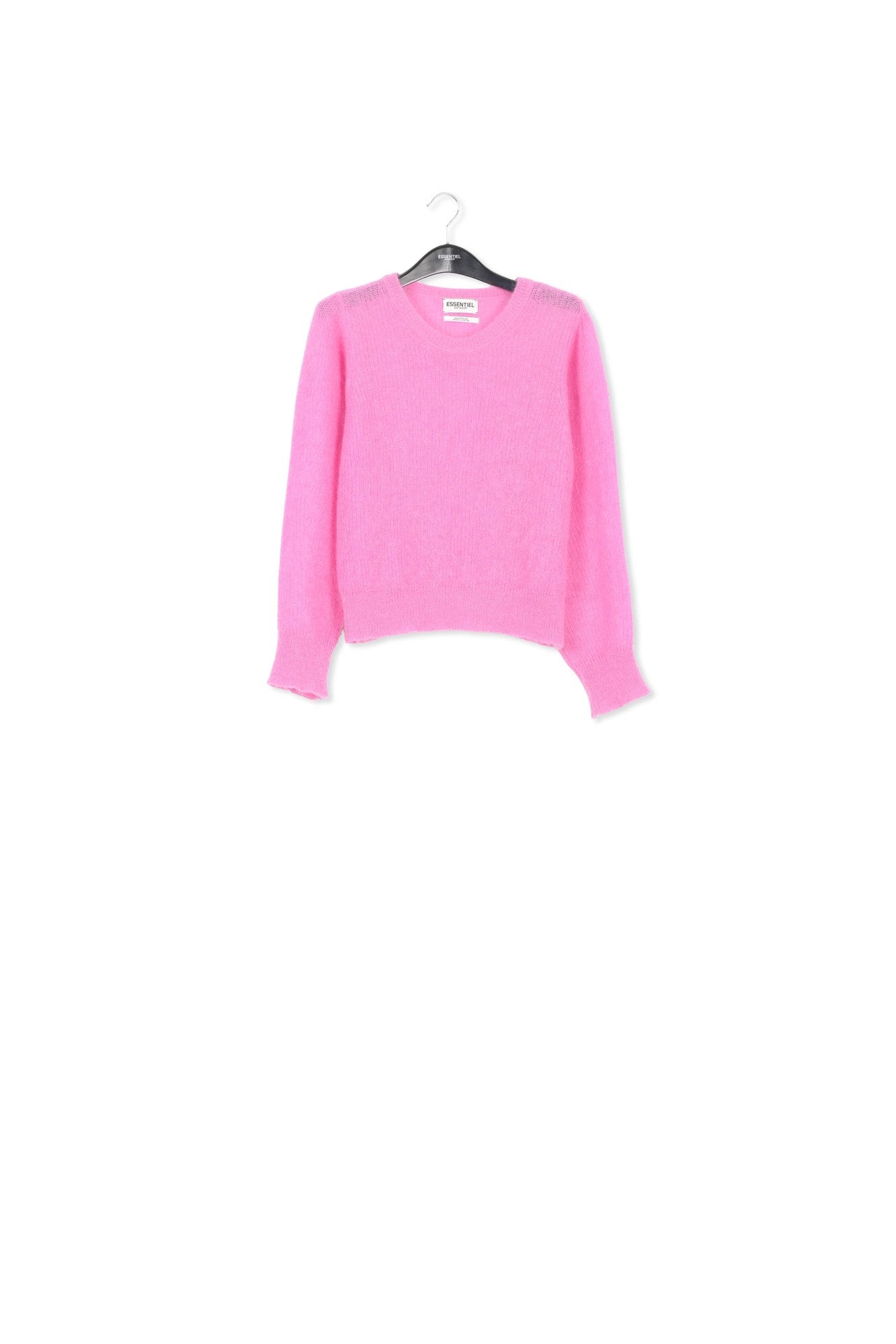 Pull rose néon en mohair mélangé à  épaules bouffantes RE—SSENTIEL | Essentiel second hand