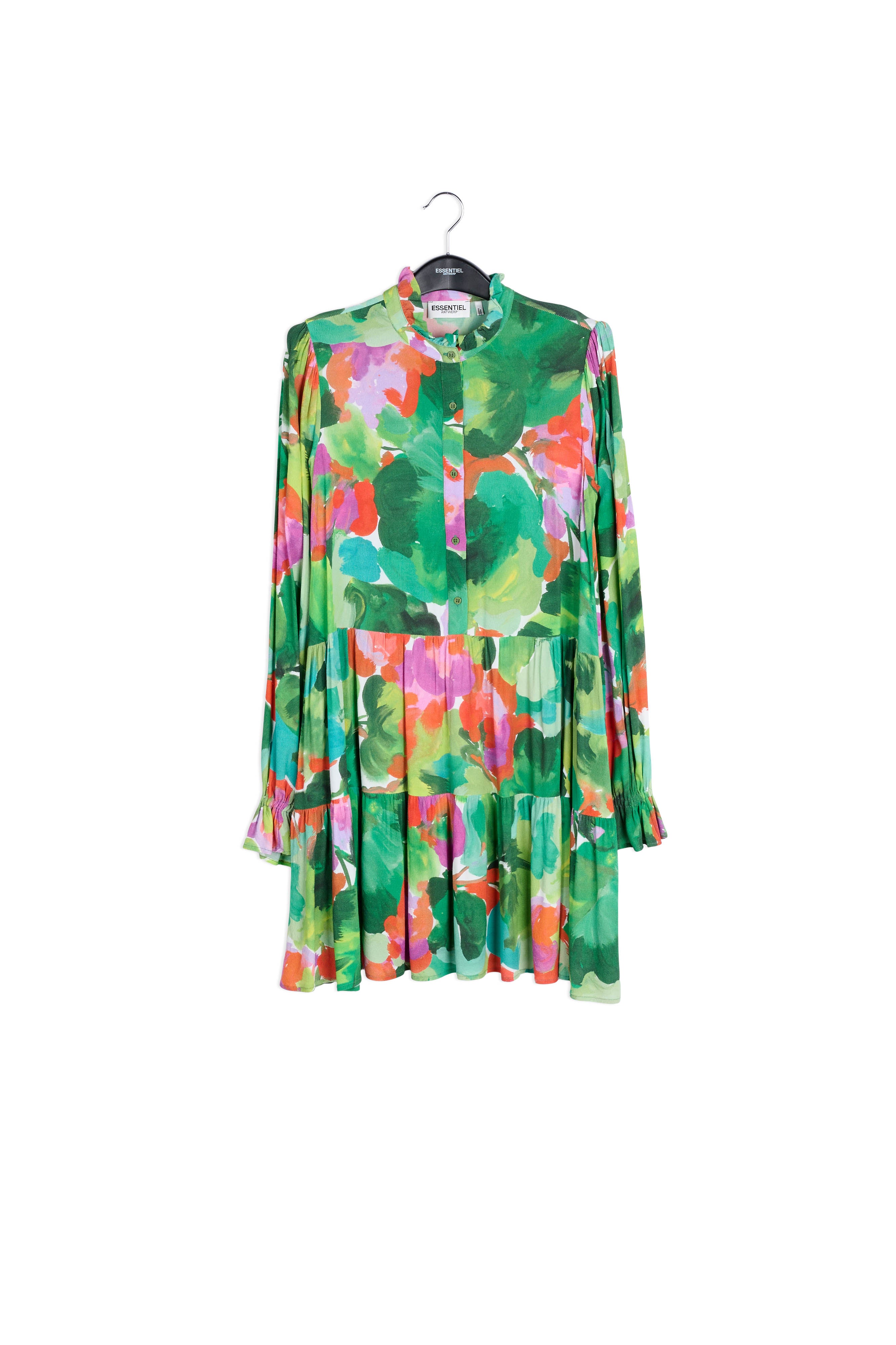 Green, red and purple watercolor-print mini dress RE—SSENTIEL | Essentiel second hand