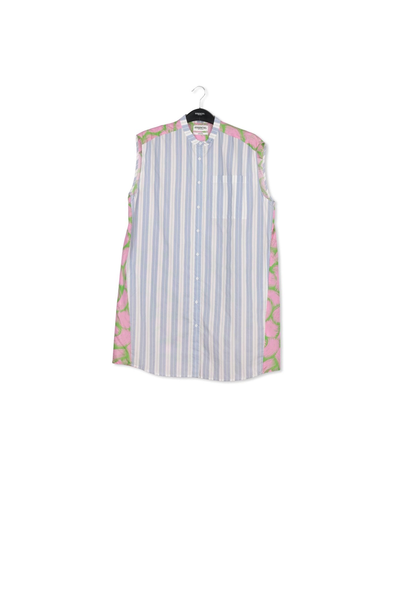 Blue and white striped shirt dress with silk back panel RE—SSENTIEL | Essentiel second hand