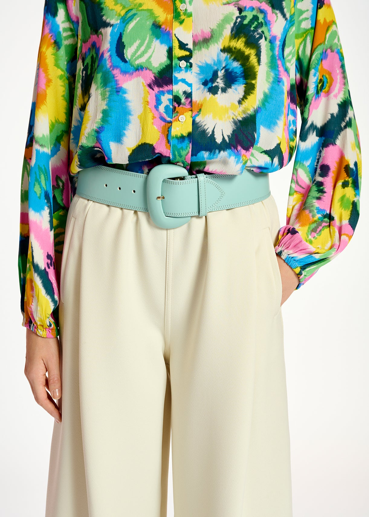 Ecru wide-leg pants RE—SSENTIEL | Essentiel second hand