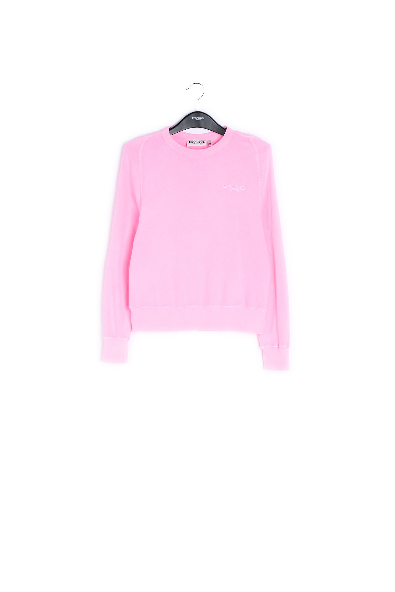 Neon pink cotton-jersey sweatshirt with embroidered logo RE—SSENTIEL | Essentiel second hand