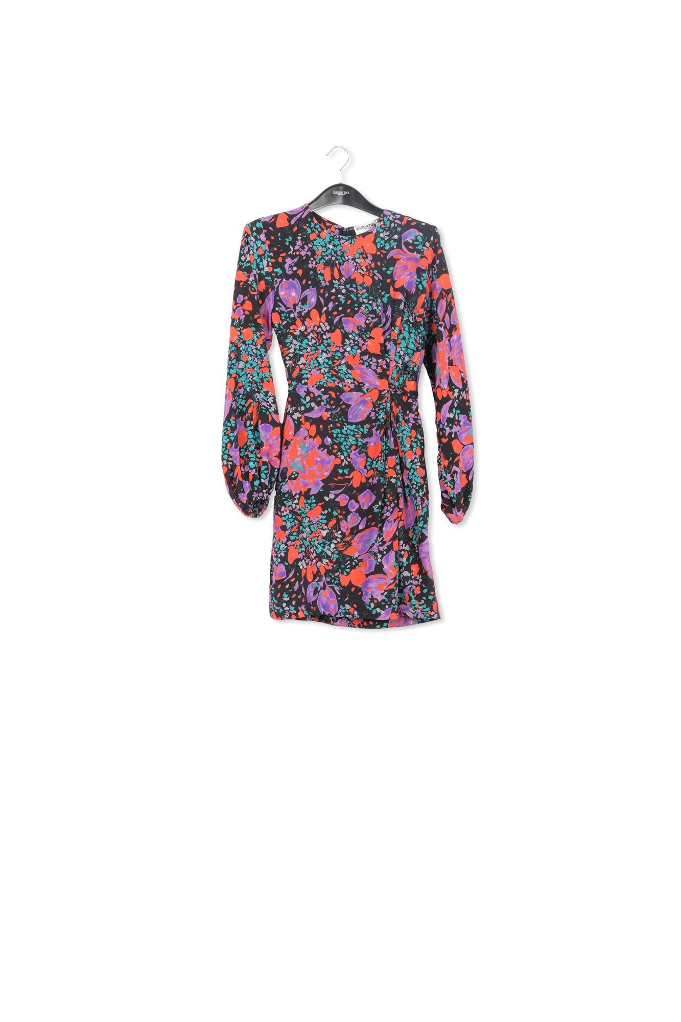 Black silk jacquard mini dress RE—SSENTIEL | Essentiel second hand