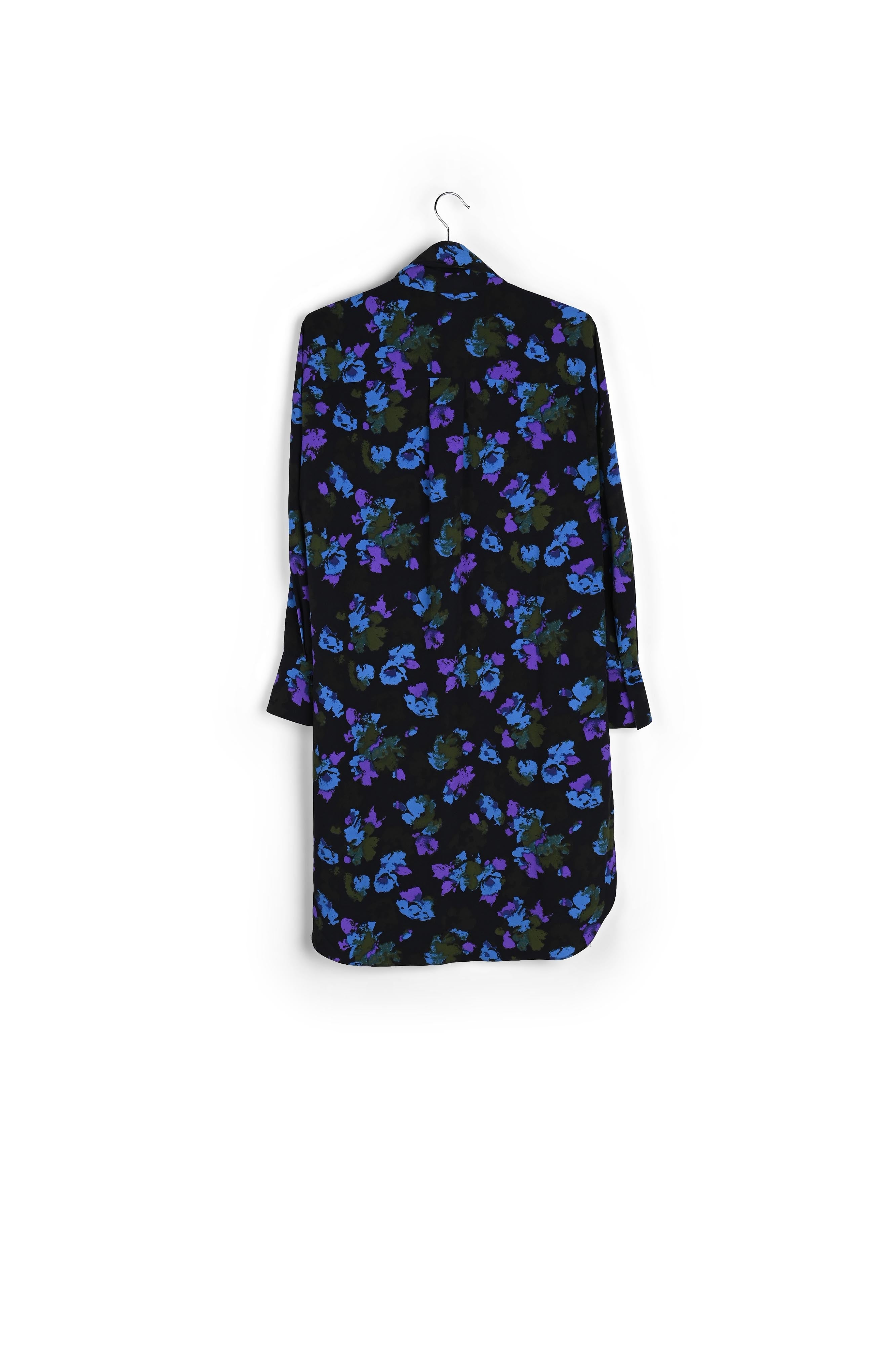 Midi-hemdjurk met zwart en rode bloemenprint RE—SSENTIEL | Essentiel second hand