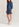 Dark blue perforated denim puffed sleeves mini dress Faume - seconde main