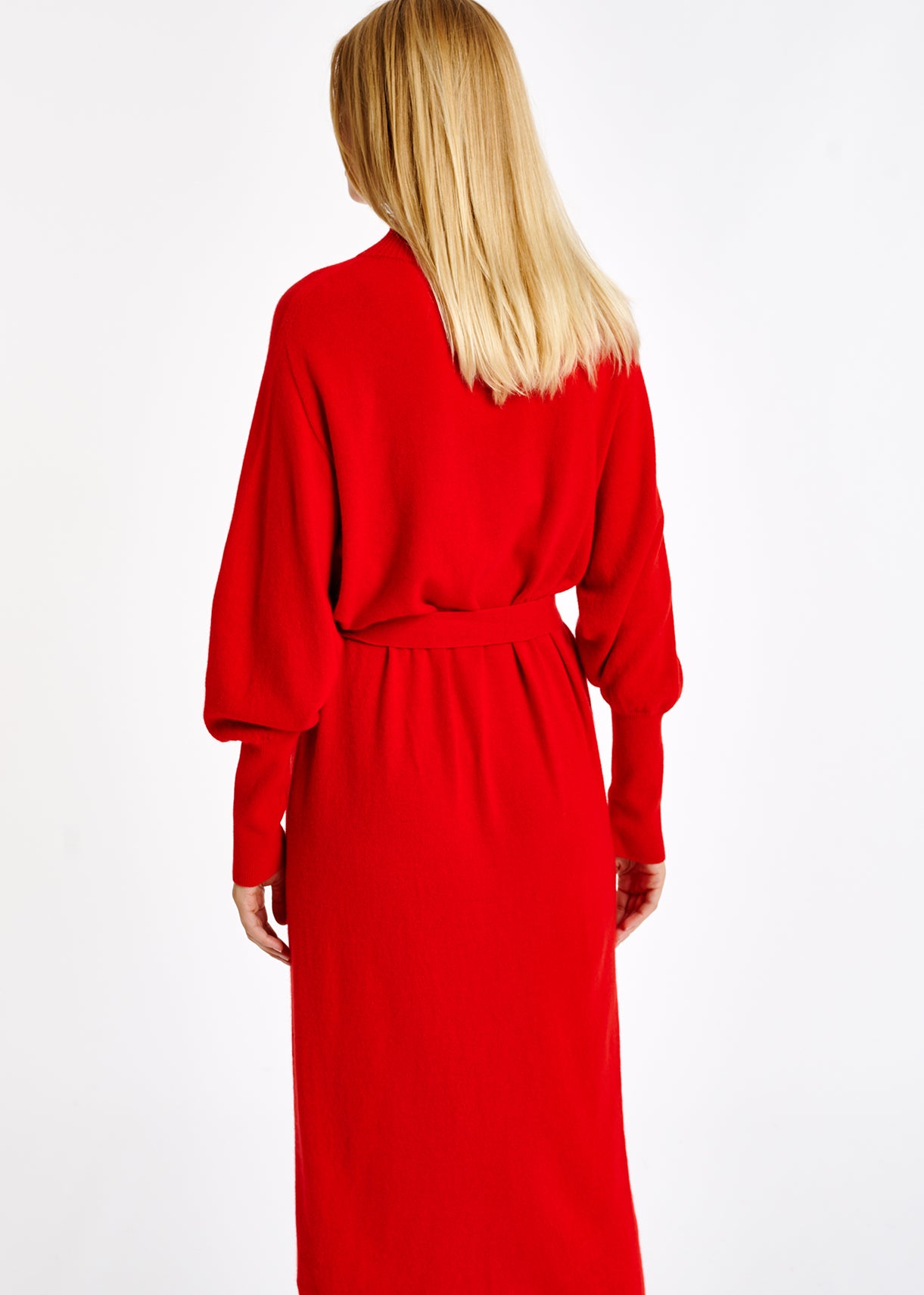 Orange midi-length merino wool blend knit dress RE—SSENTIEL | Essentiel second hand