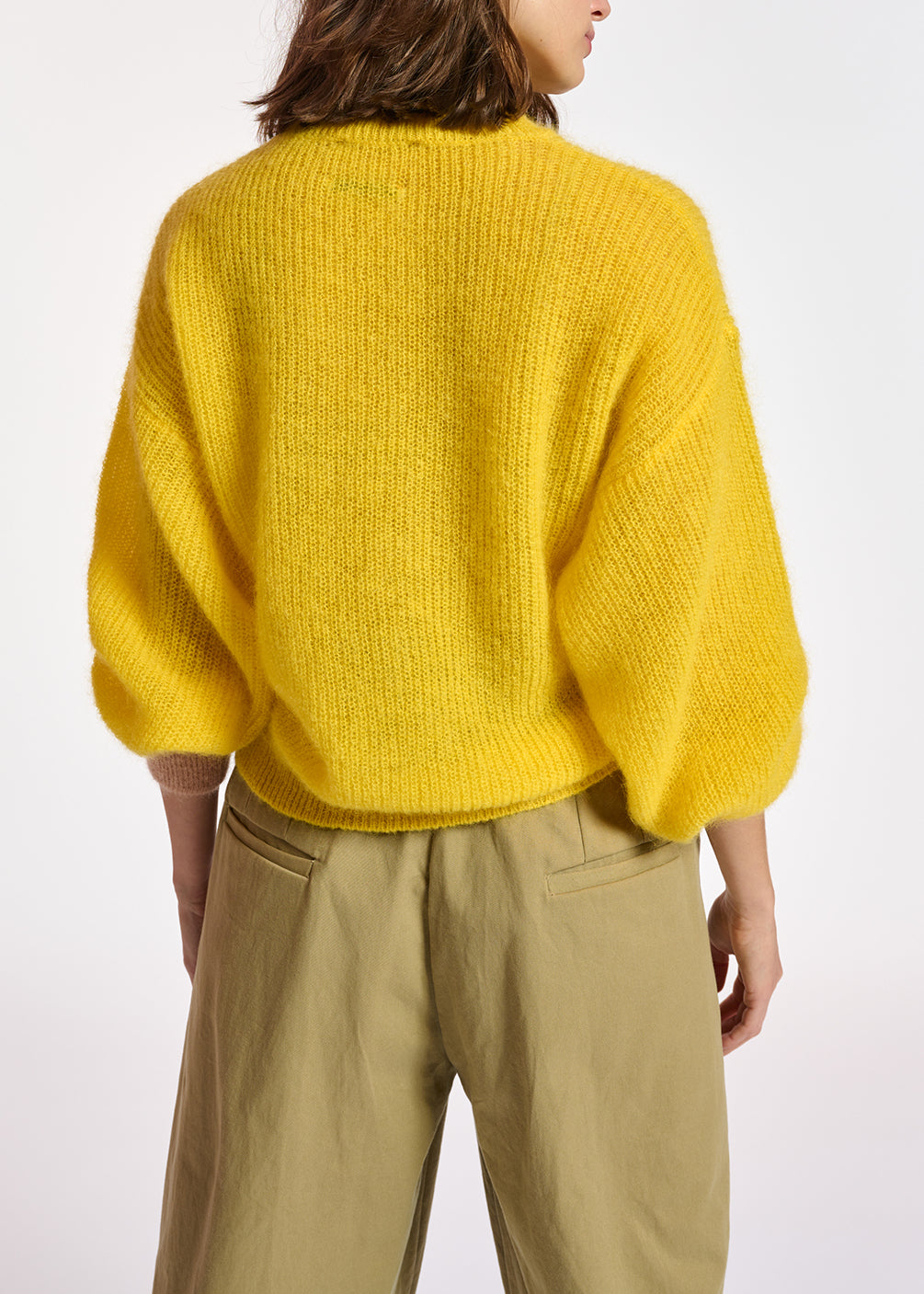 Yellow mohair-blend knit RE—SSENTIEL | Essentiel second hand