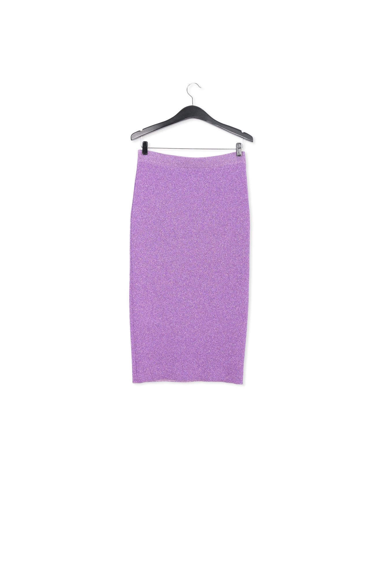 Purple lurex knitted midi skirt RE—SSENTIEL | Essentiel second hand