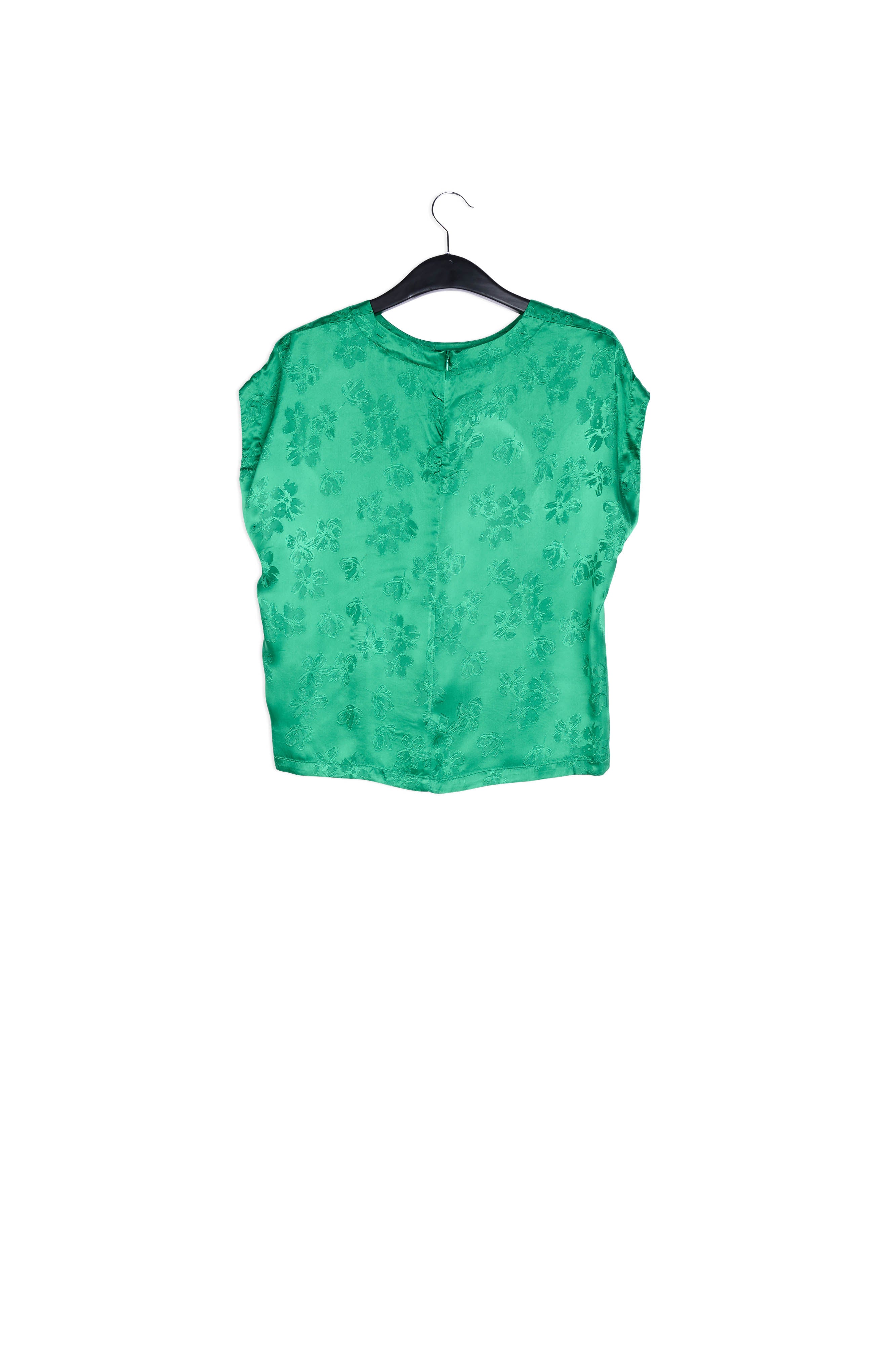 Green floral-print jacquard top RE—SSENTIEL | Essentiel second hand