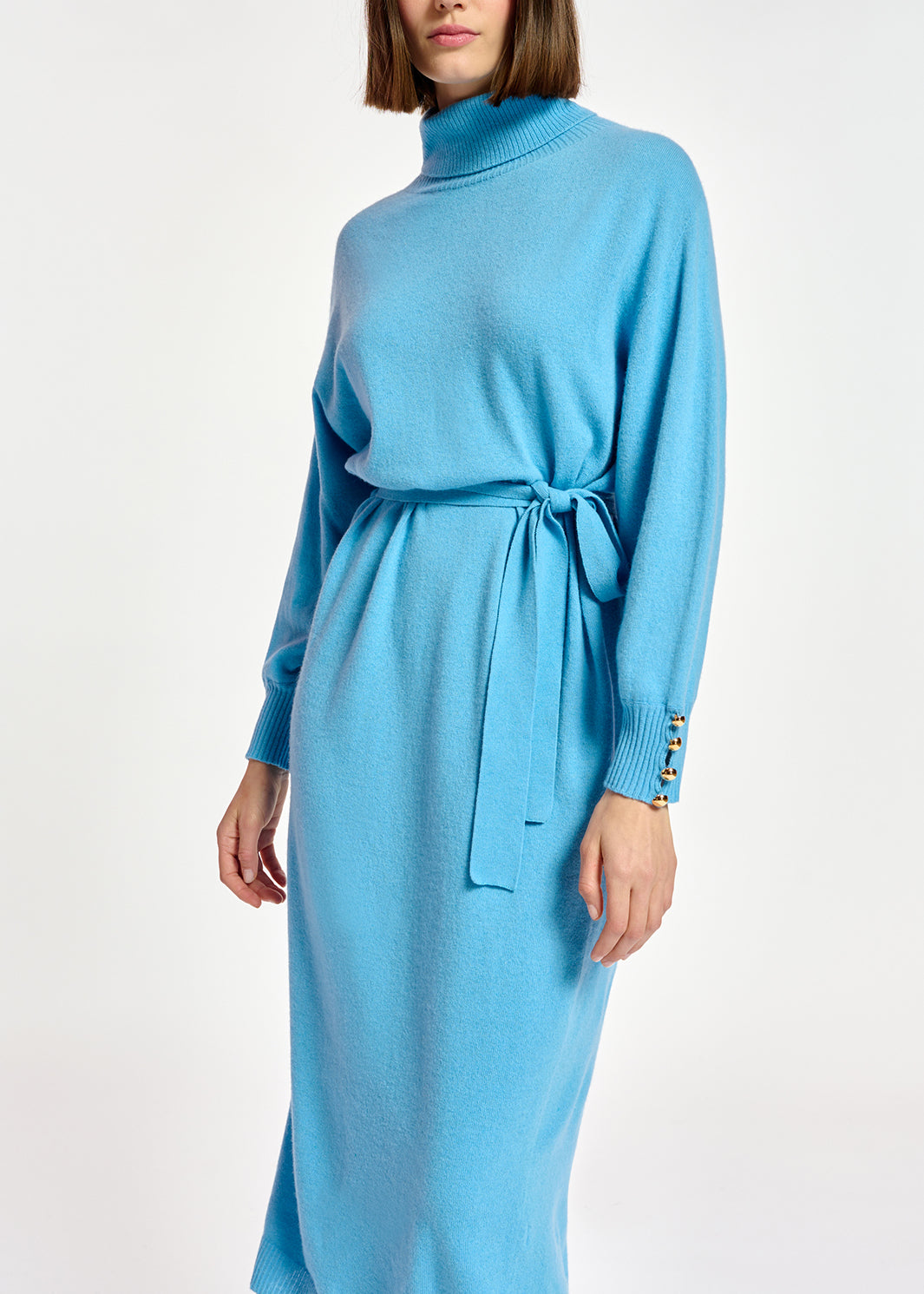 Blue turtleneck knit dress RE—SSENTIEL | Essentiel second hand