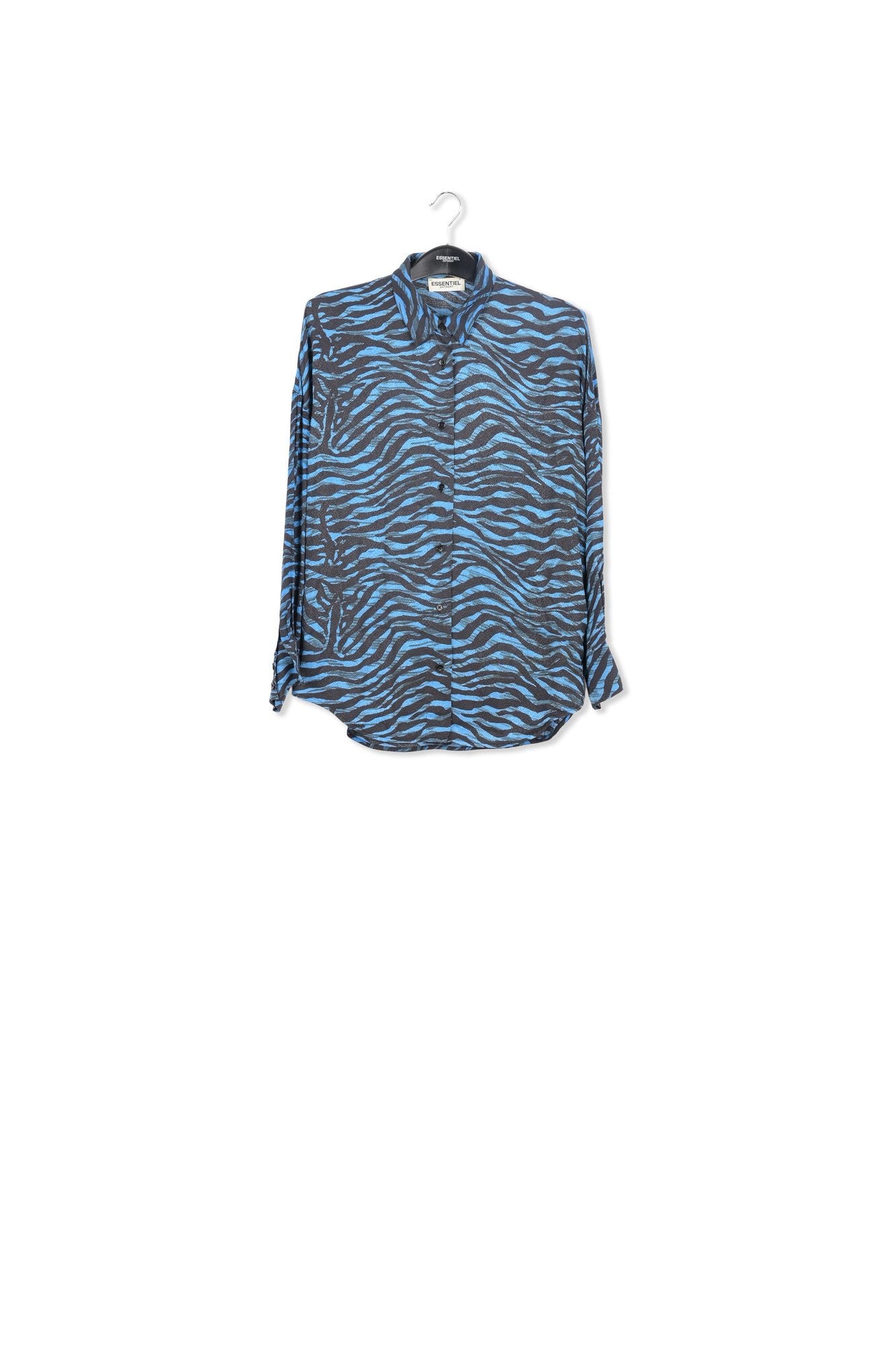 Chemise oversize zébrée turquoise et verte RE—SSENTIEL | Essentiel second hand