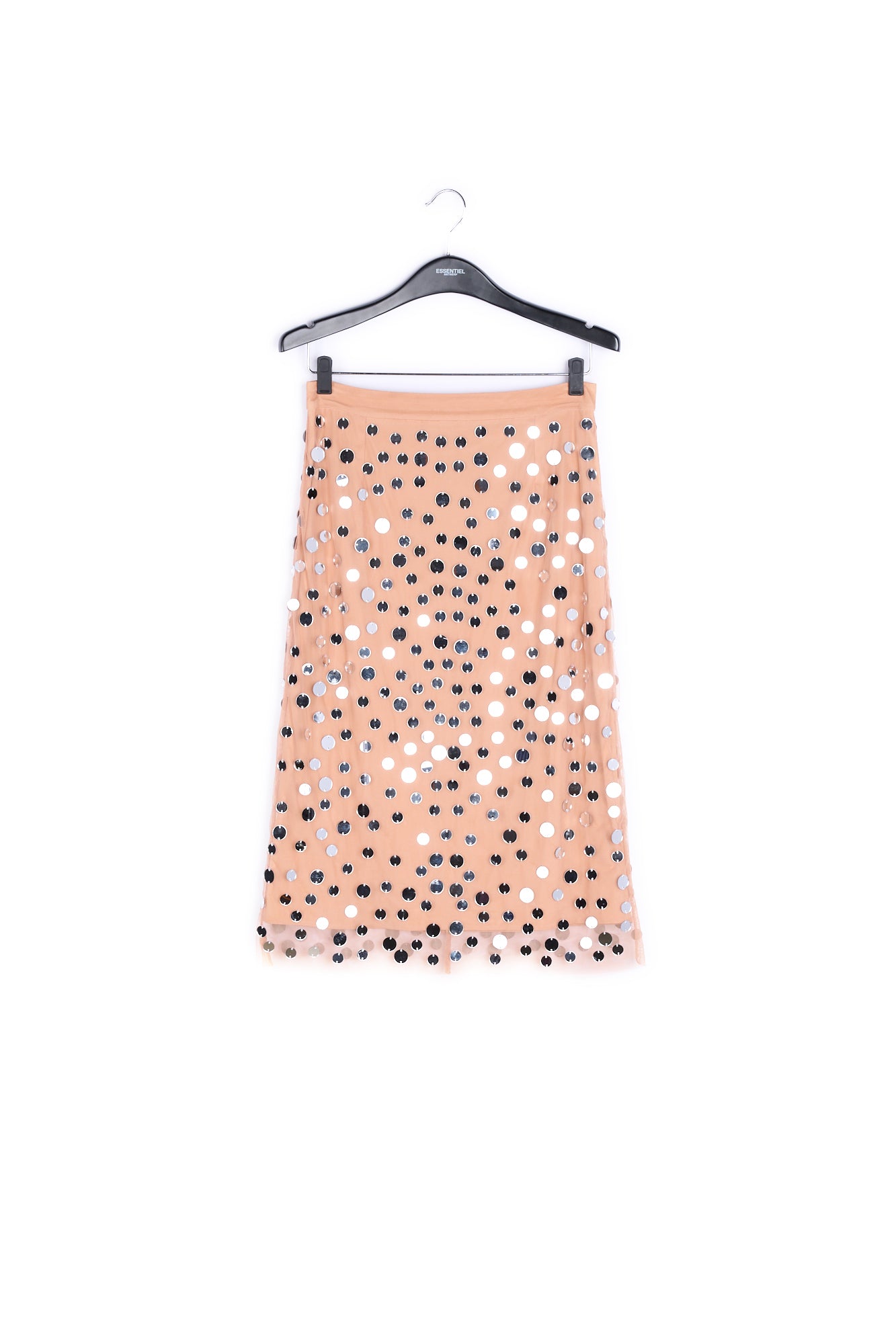 Peach mirror-embellished midi skirt RE—SSENTIEL | Essentiel second hand