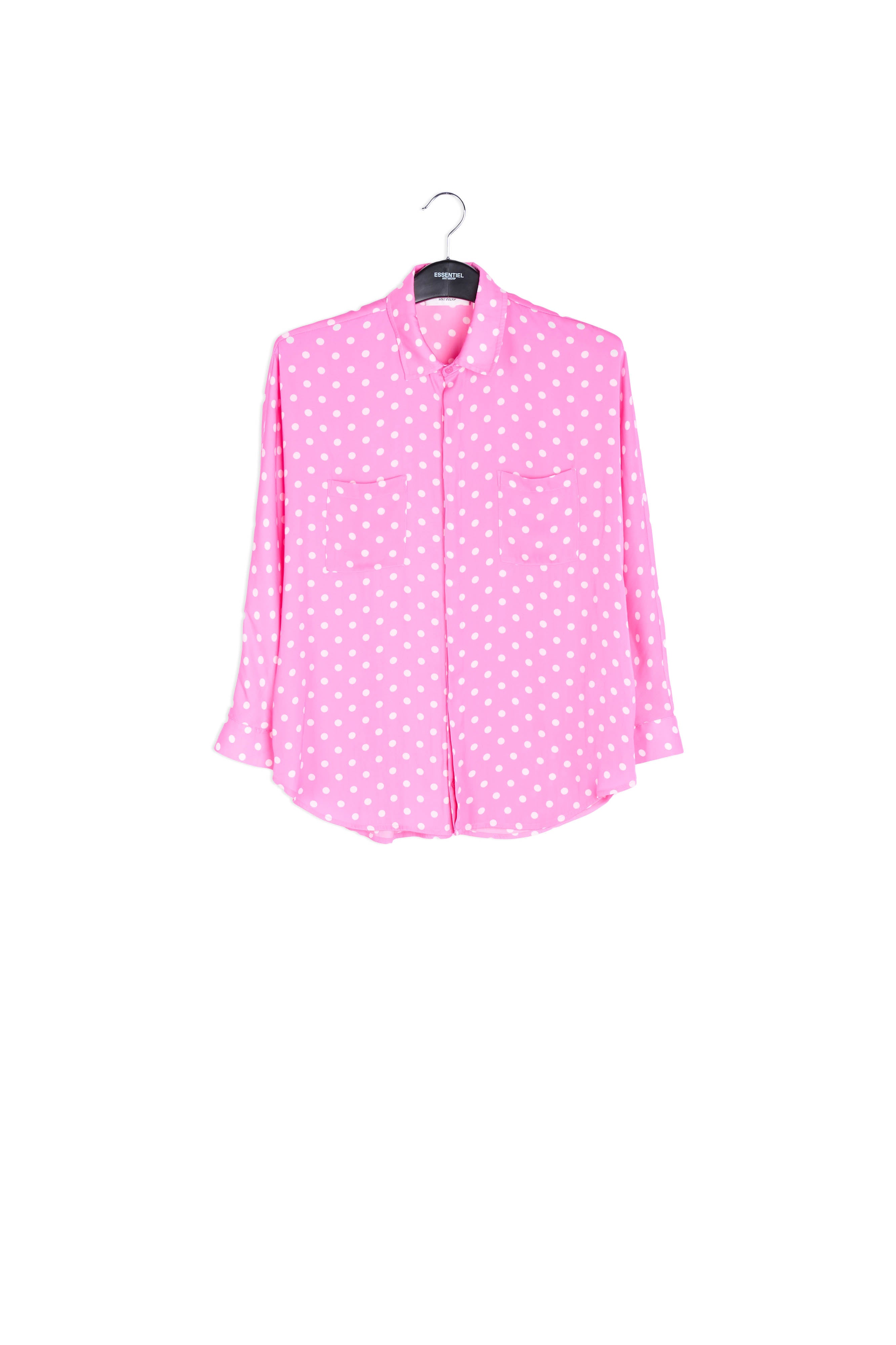 Neon pink polka dot shirt RE—SSENTIEL | Essentiel second hand