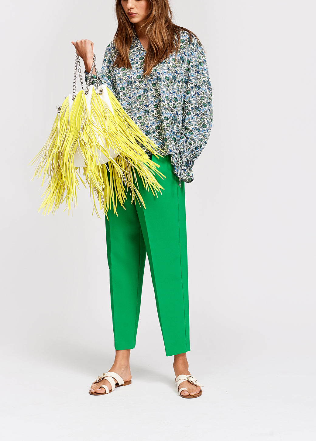 White bucket bag with yellow fringe RE—SSENTIEL | Essentiel second hand