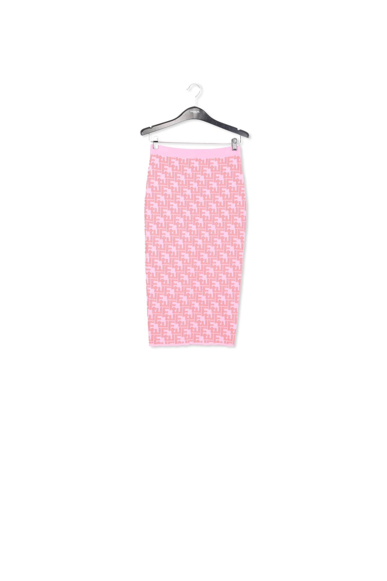 Pink and red jacquard-knitted midi skirt RE—SSENTIEL | Essentiel second hand