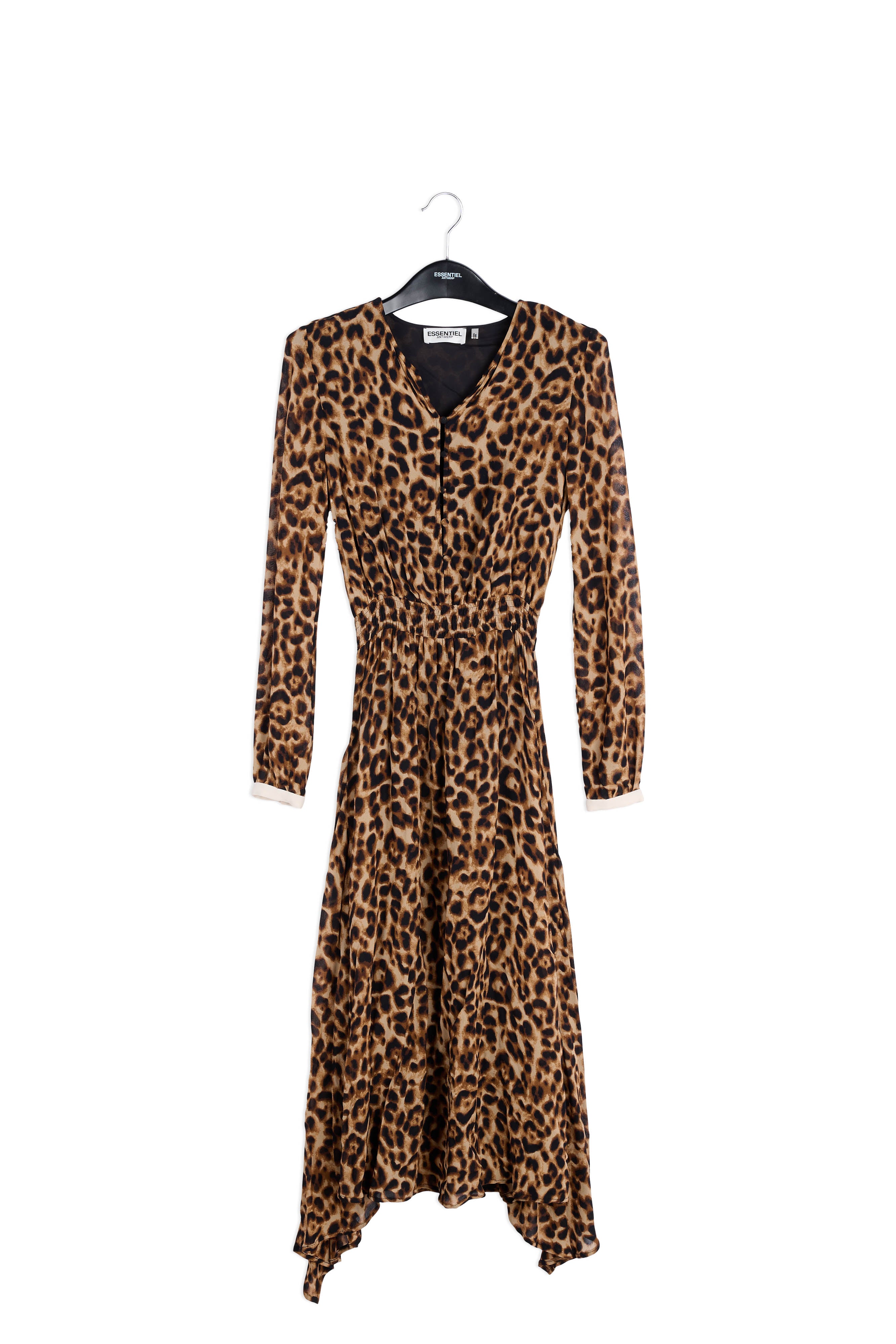 Midi smocked dress with uneven hem RE—SSENTIEL | Essentiel second hand