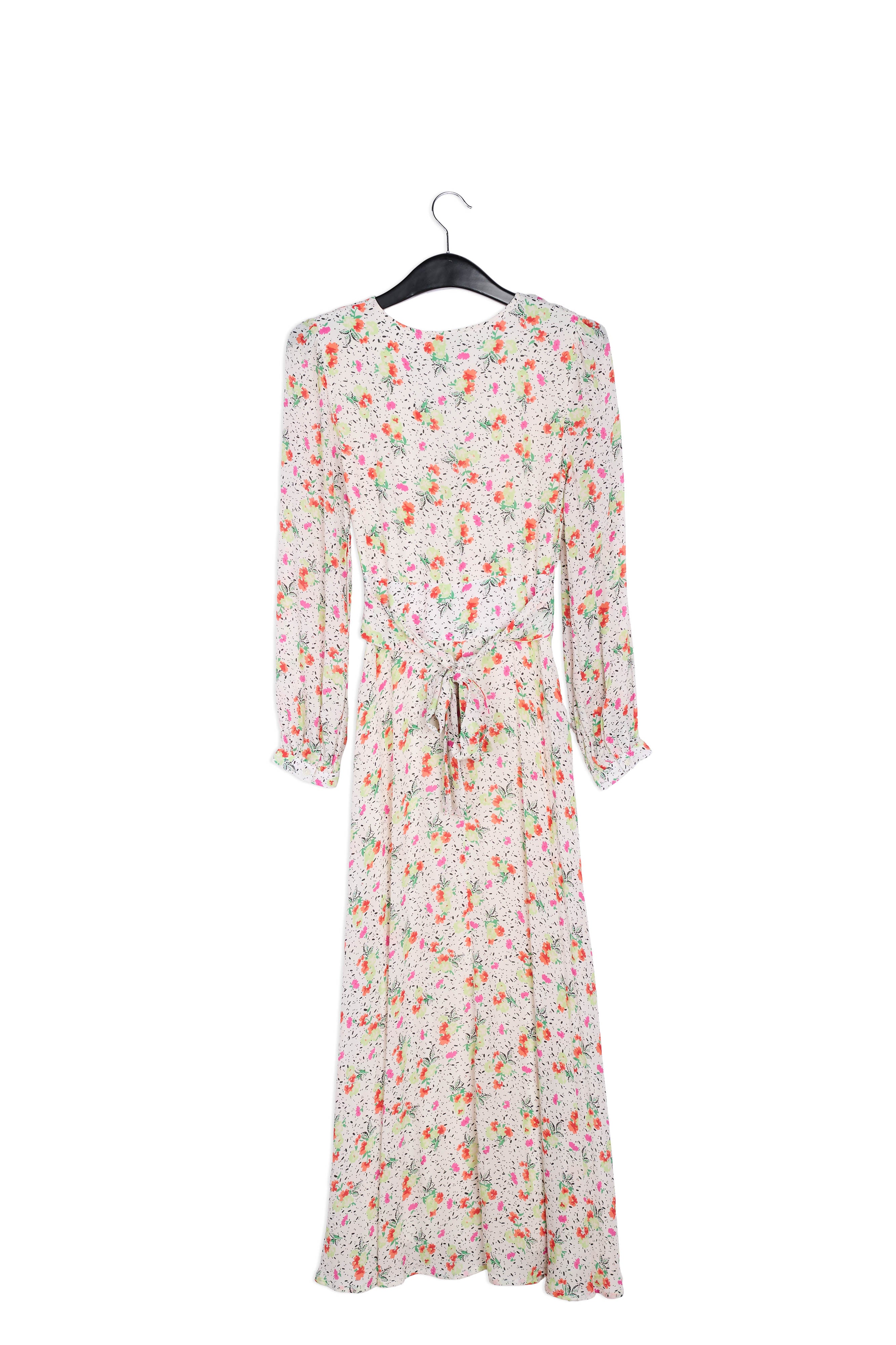 Off-white floral-print wrap maxi dress RE—SSENTIEL | Essentiel second hand