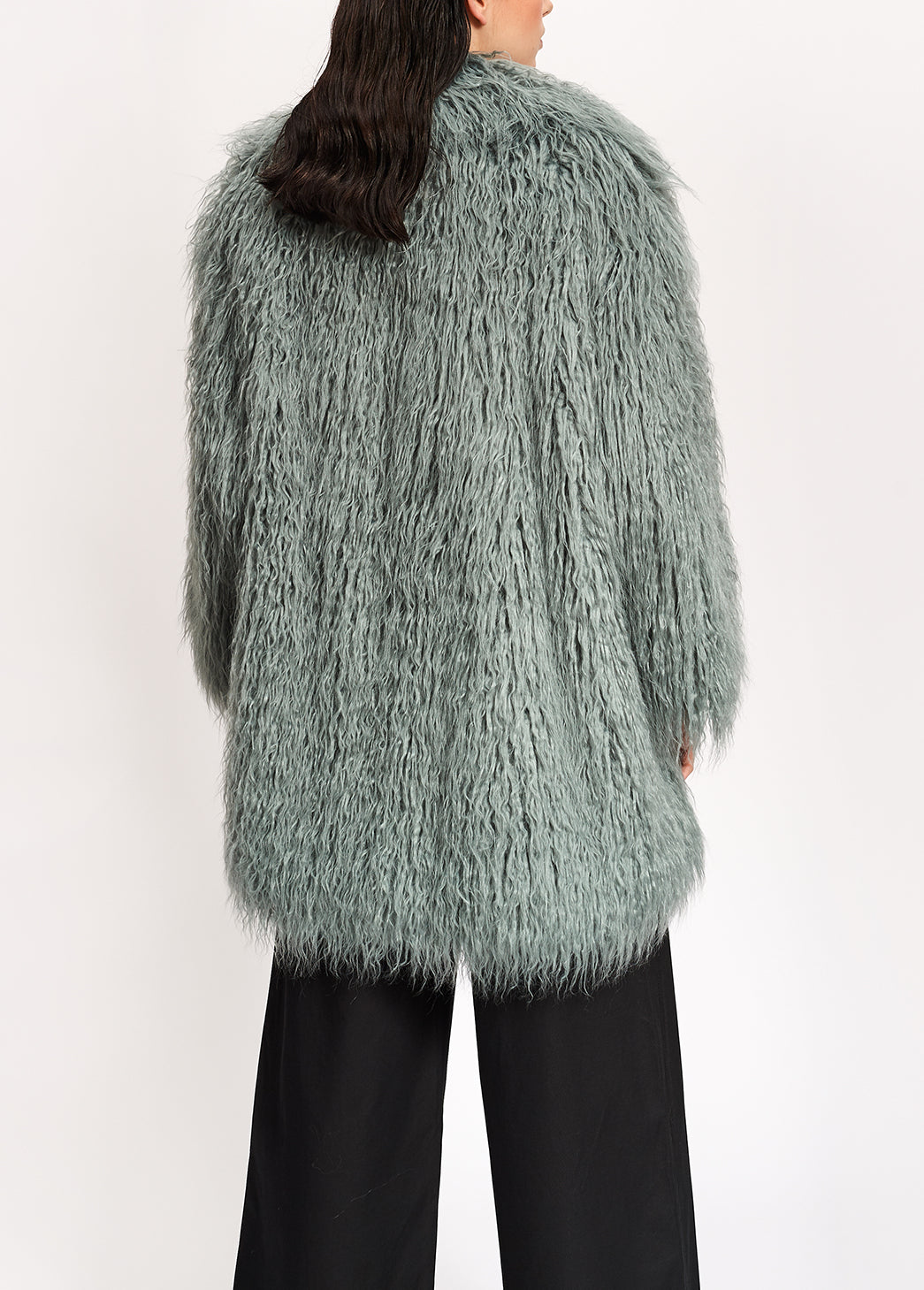 Light blue faux fur coat RE—SSENTIEL | Essentiel second hand