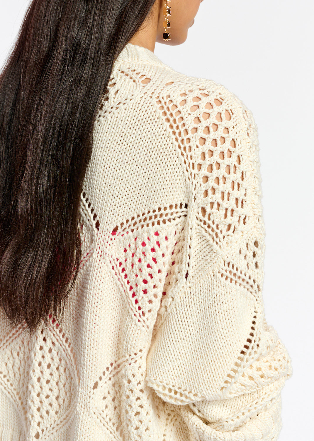 Off-white pointelle-knitted sweater RE—SSENTIEL | Essentiel second hand