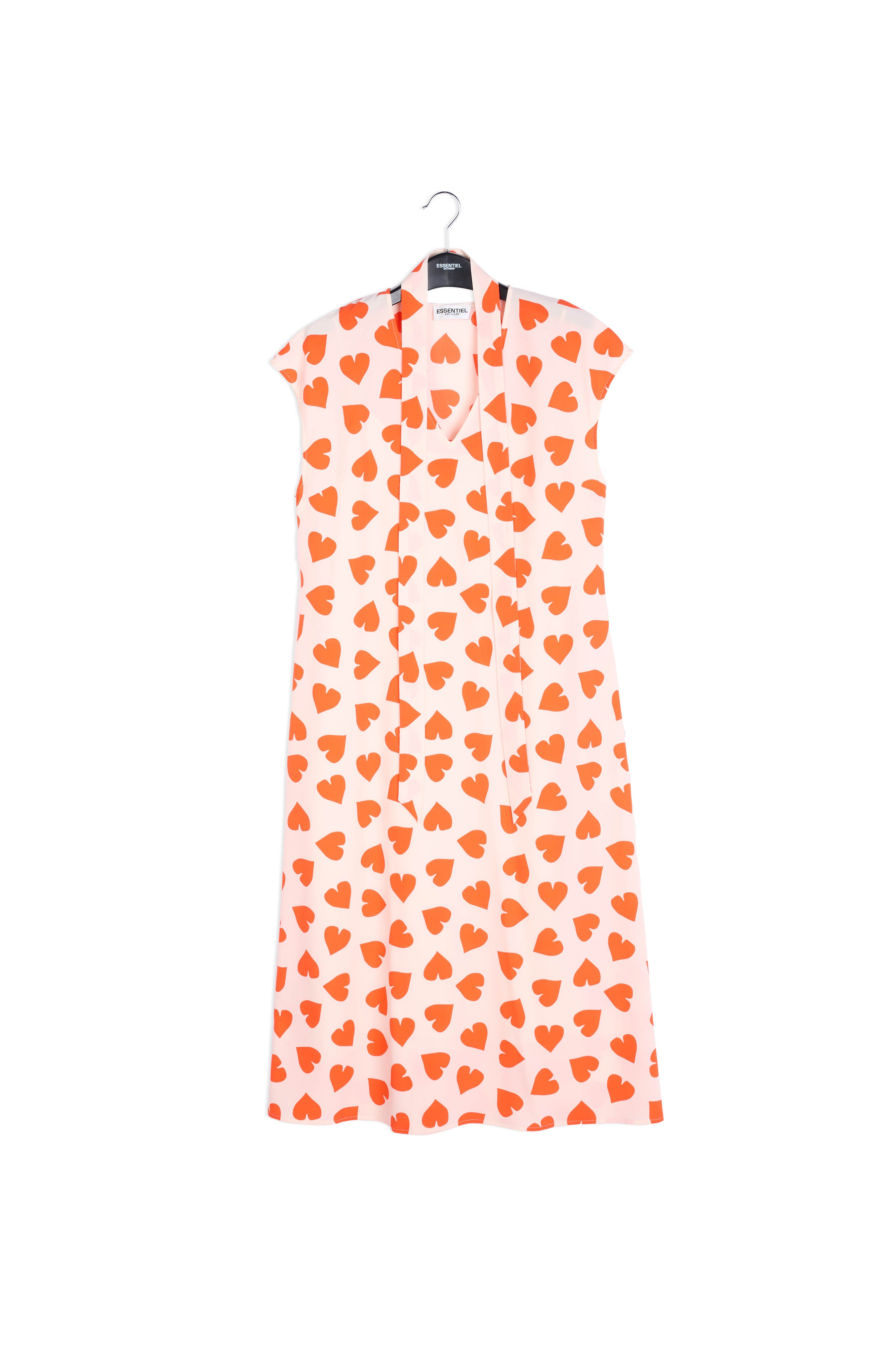 Red heart print summer dress RE—SSENTIEL | Essentiel second hand